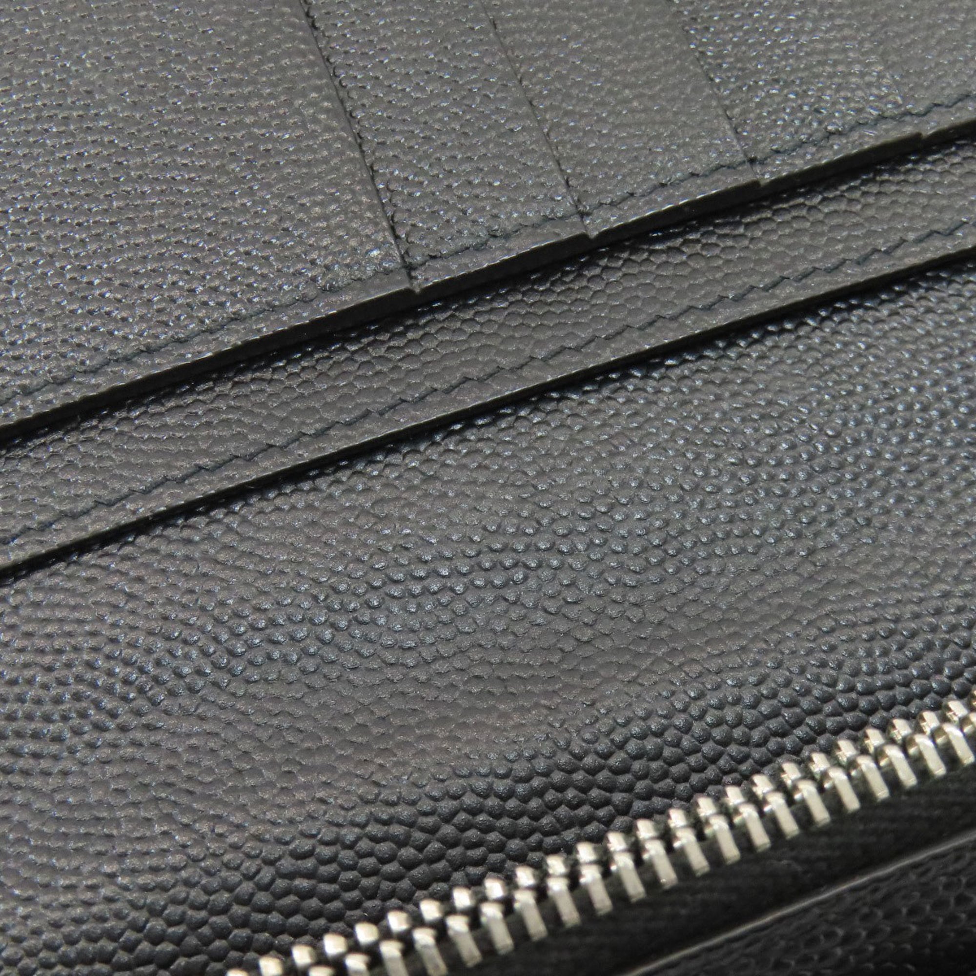 Yves Saint Laurent Black Leather Long Wallet (Bi-Fold) (Pre-Owned)