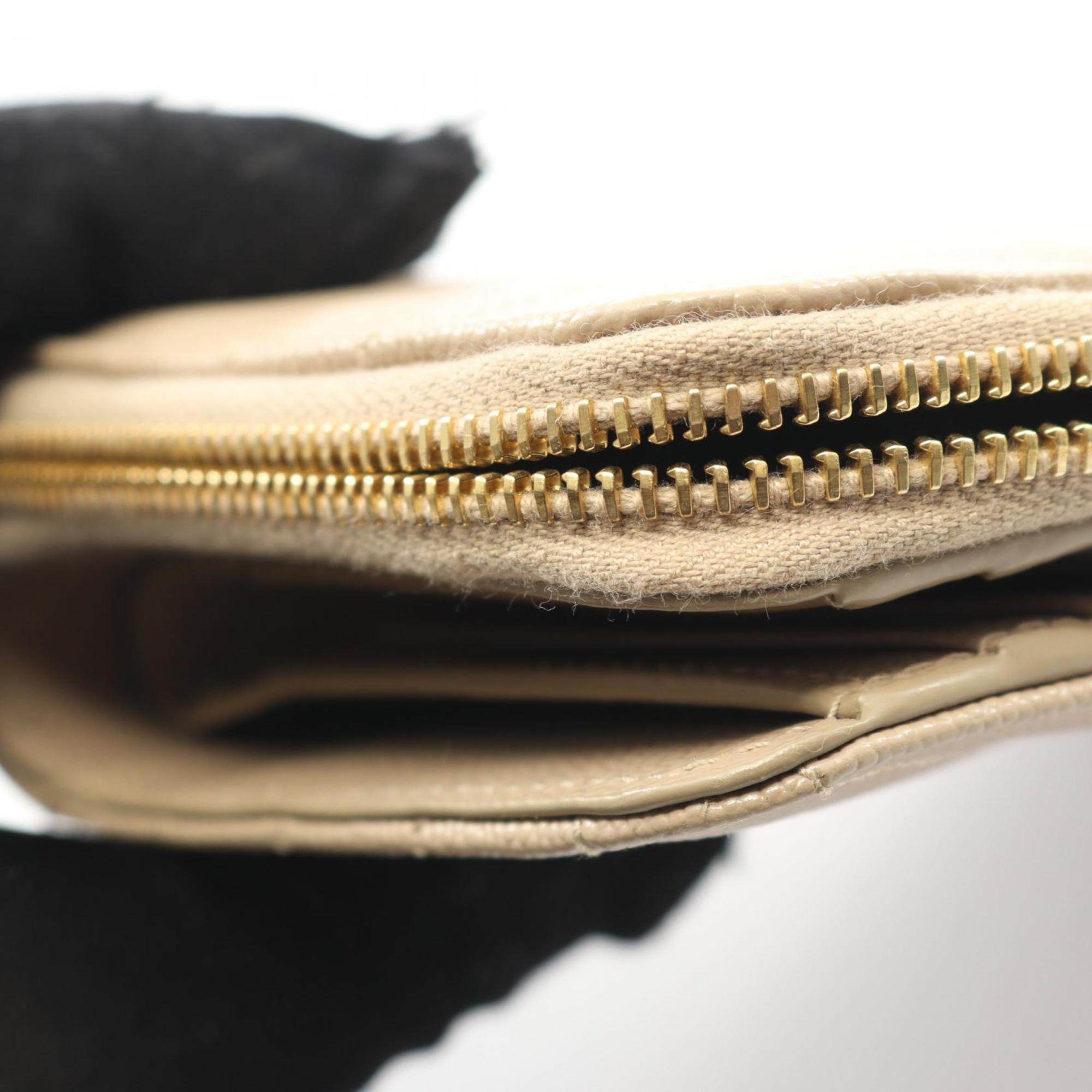 Yves Saint Laurent Beige Leather Wallet (Bi-Fold) (Pre-Owned)