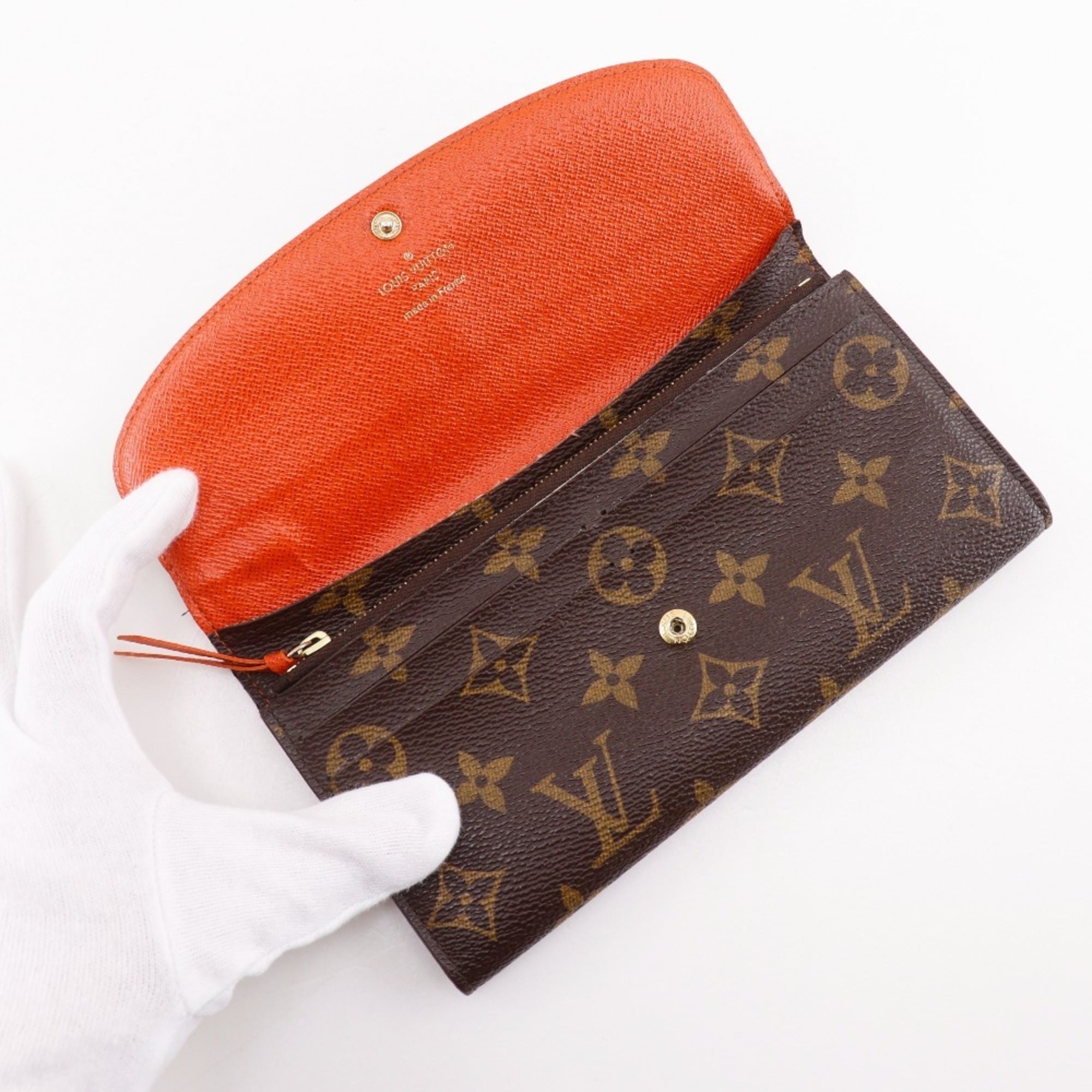 Louis Vuitton Brown Monogram Orange Monogram Long Wallet (Bi-Fold) (Pre-Owned)