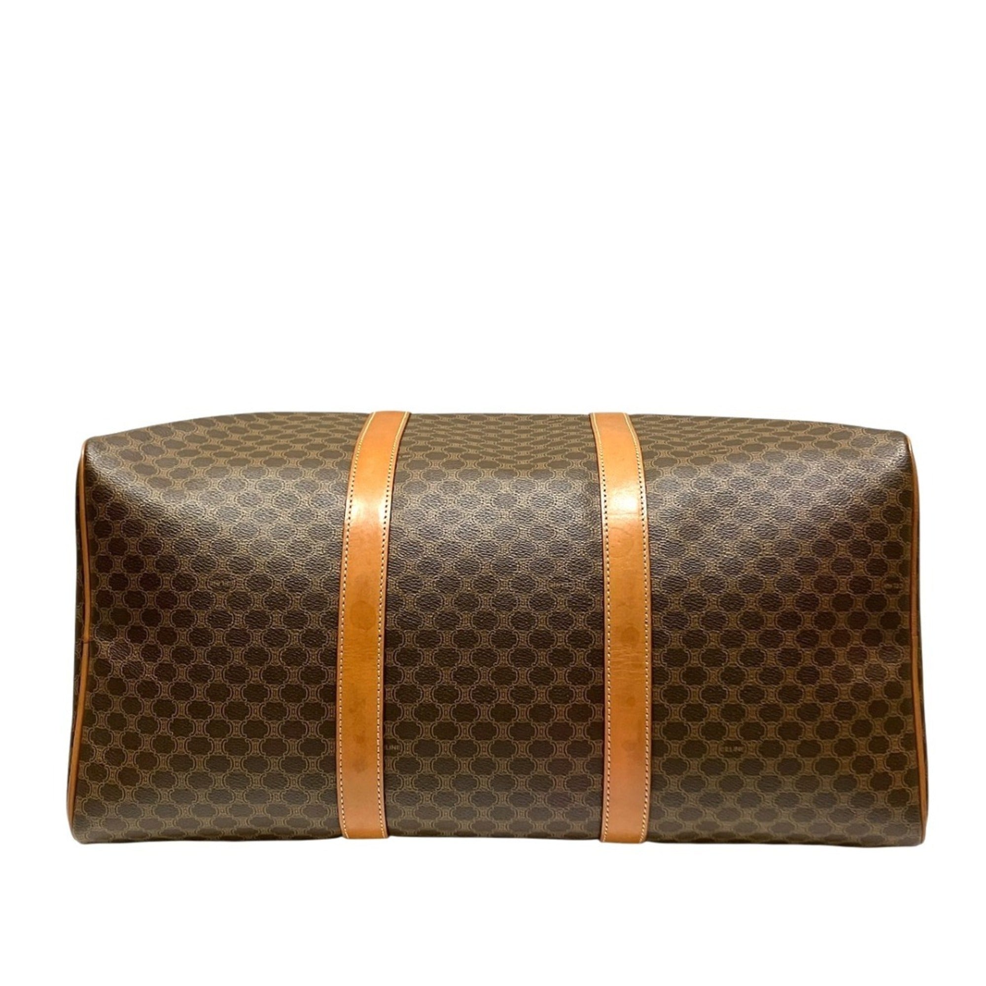 Celine Macadam Brown Leather Boston Bag (Pre-Owned)