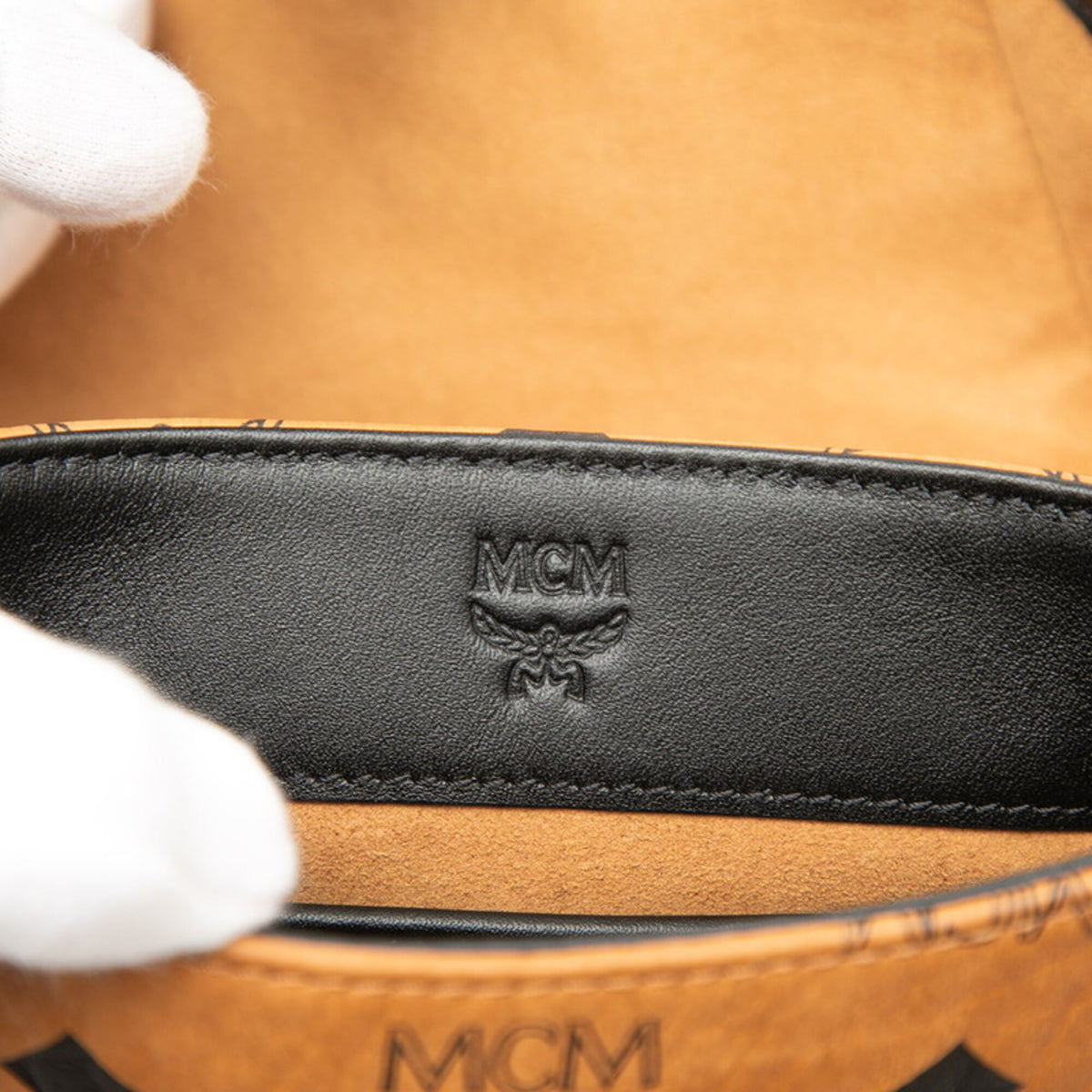 Mcm Visetos Black Brown Pvc Leather Shoulder Bag (Pre-Owned)