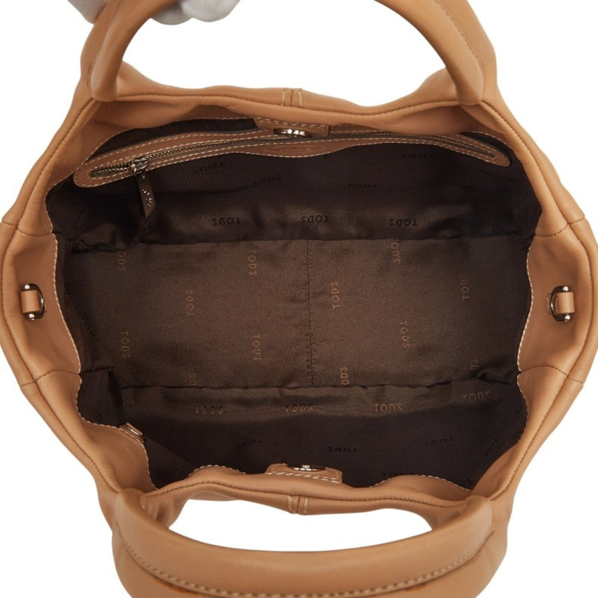 Tod's Beige Leather Handbag Shoulder Bag (Pre-Owned)