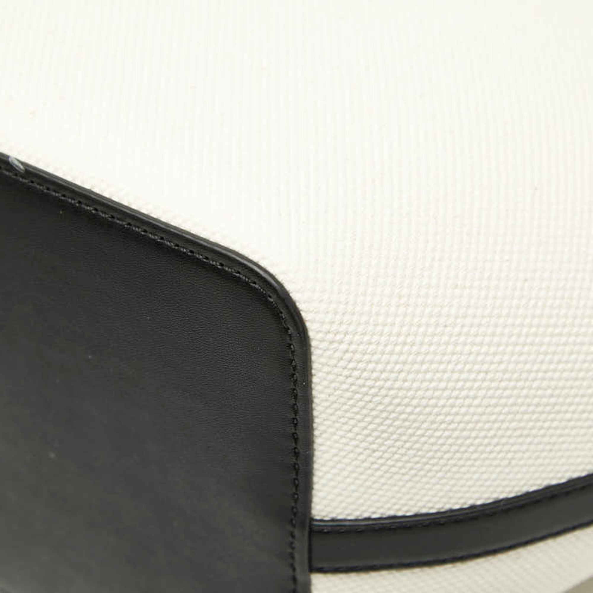 Michael Kors Black White Canvas Leather Tote Bag (Pre-Owned)