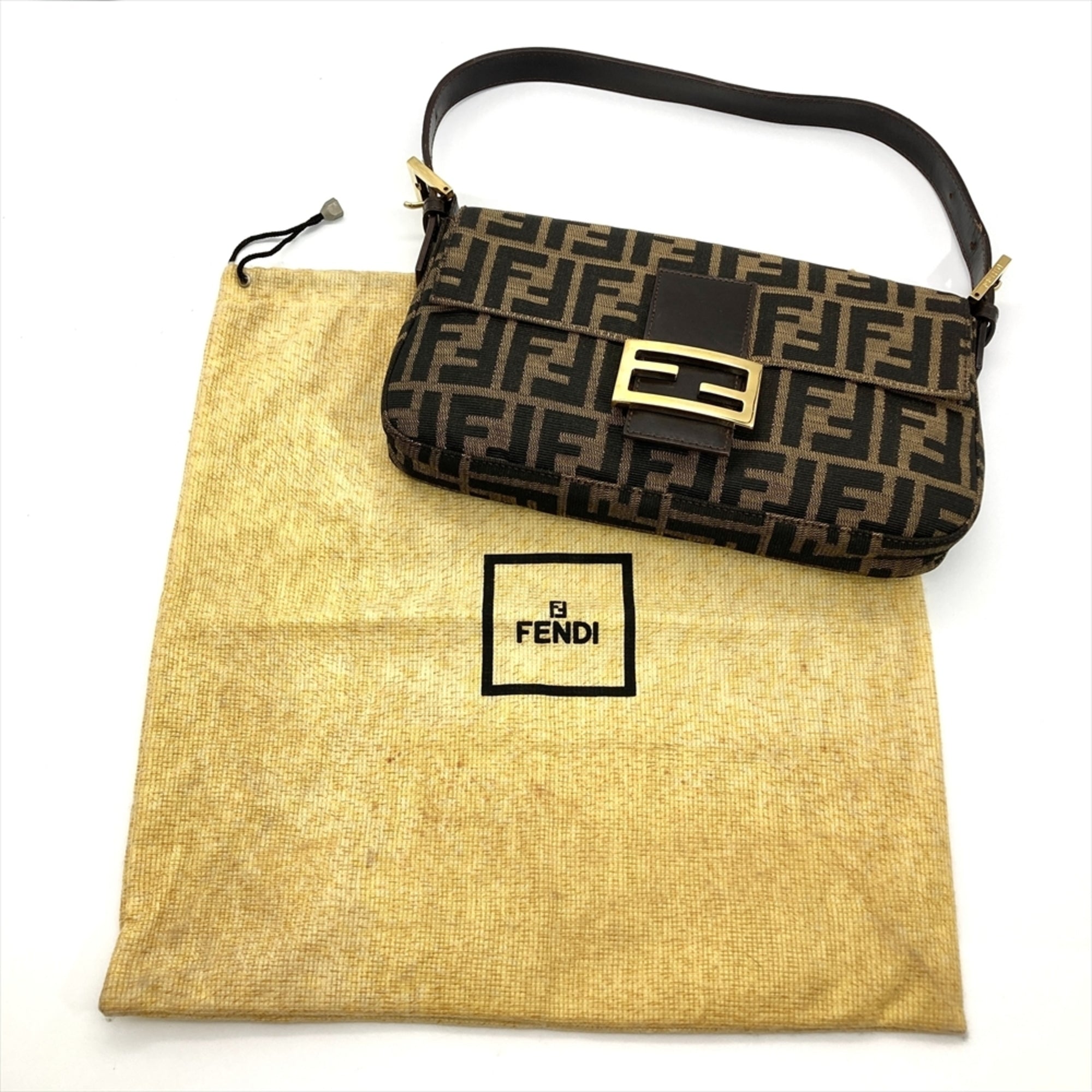 Fendi Brown Canvas Shoulder Bag (Pre-Owned)