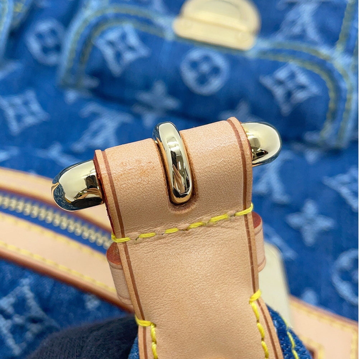 Louis Vuitton Blue Yellow Monogram Denim Shoulder Bag (Pre-Owned)