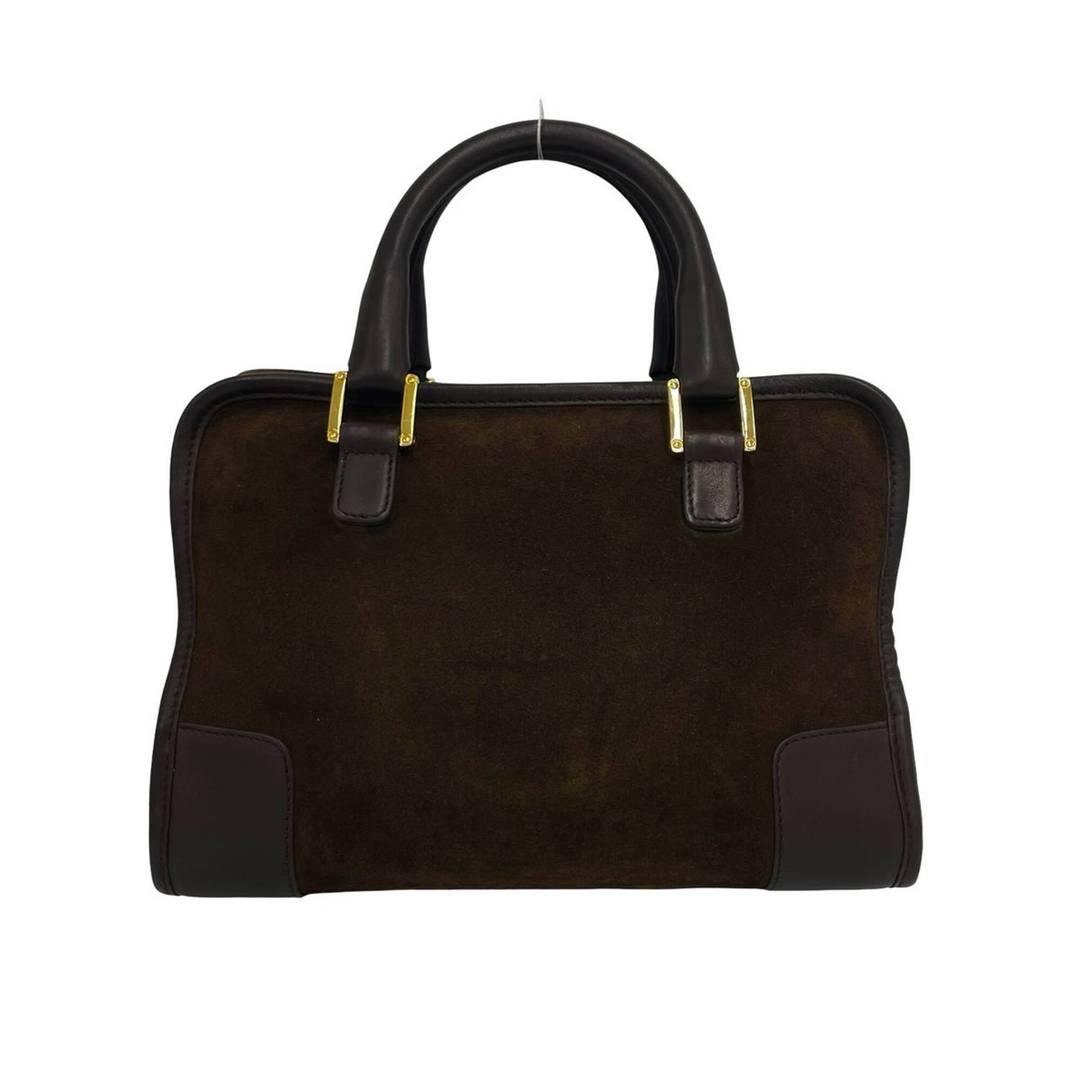 Loewe Brown Suede Leather Boston Bag Handbag (Pre-Owned)