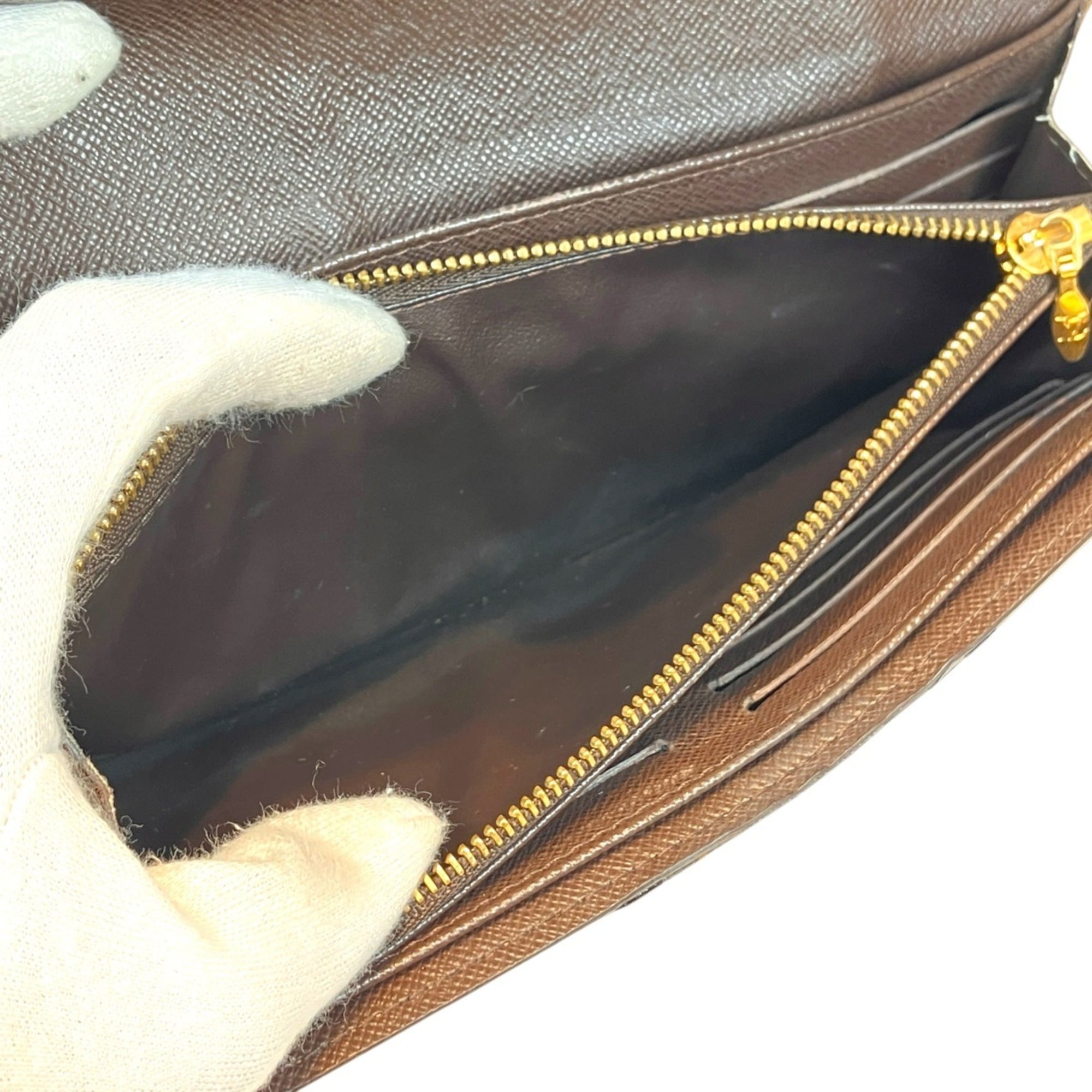 Louis Vuitton Brown Galle Damier Canvas Long Wallet (Bi-Fold) (Pre-Owned)