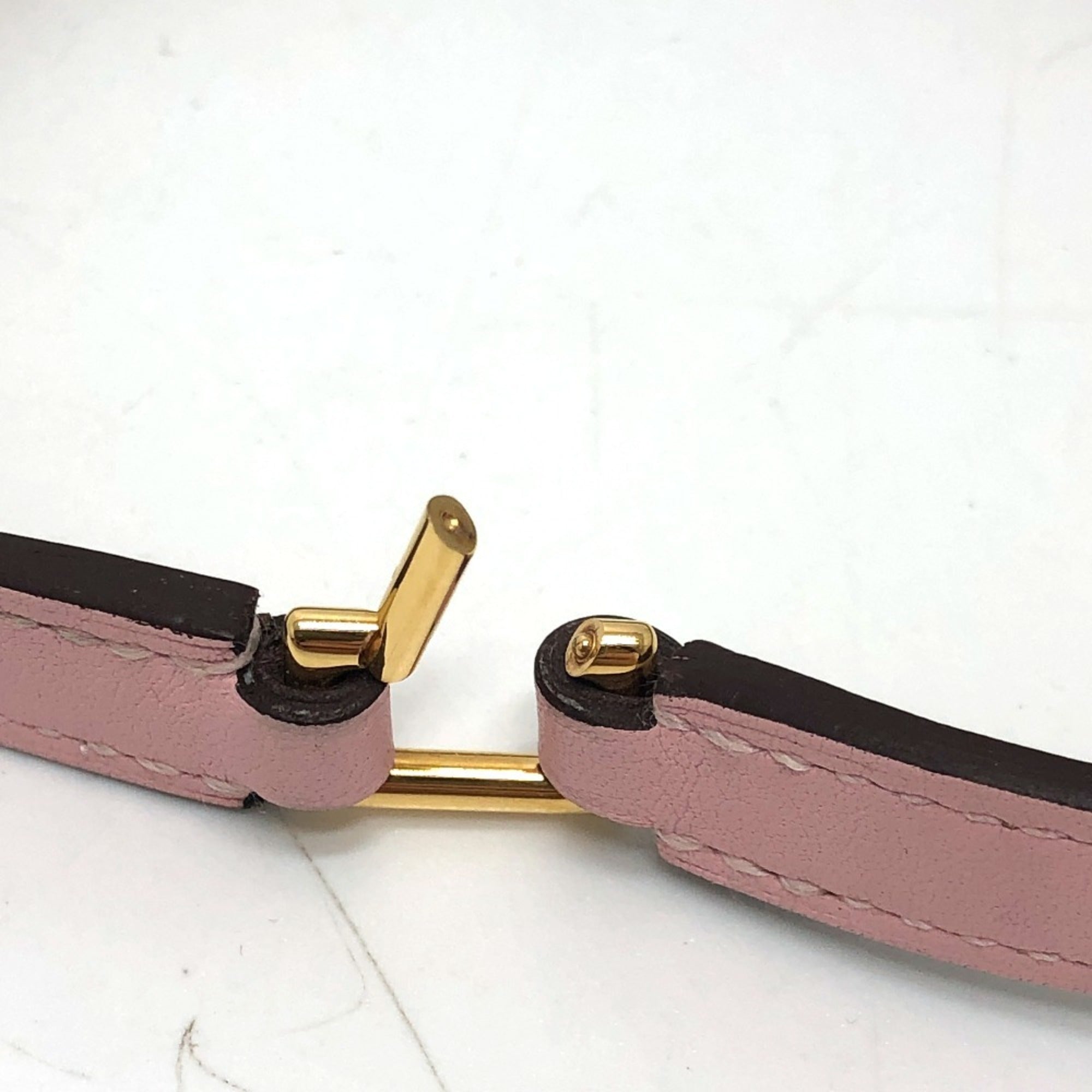 Hermes Pink Swift Leather Charm Bracelet (Pre-Owned)