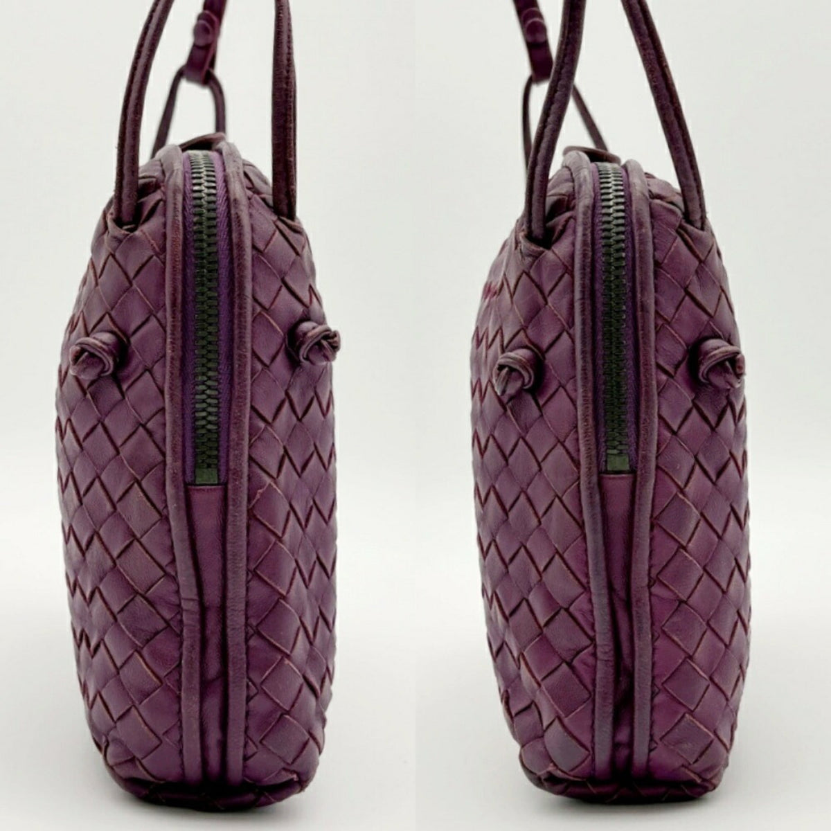 Bottega Veneta Purple Leather Pochette Shoulder Bag (Pre-Owned)