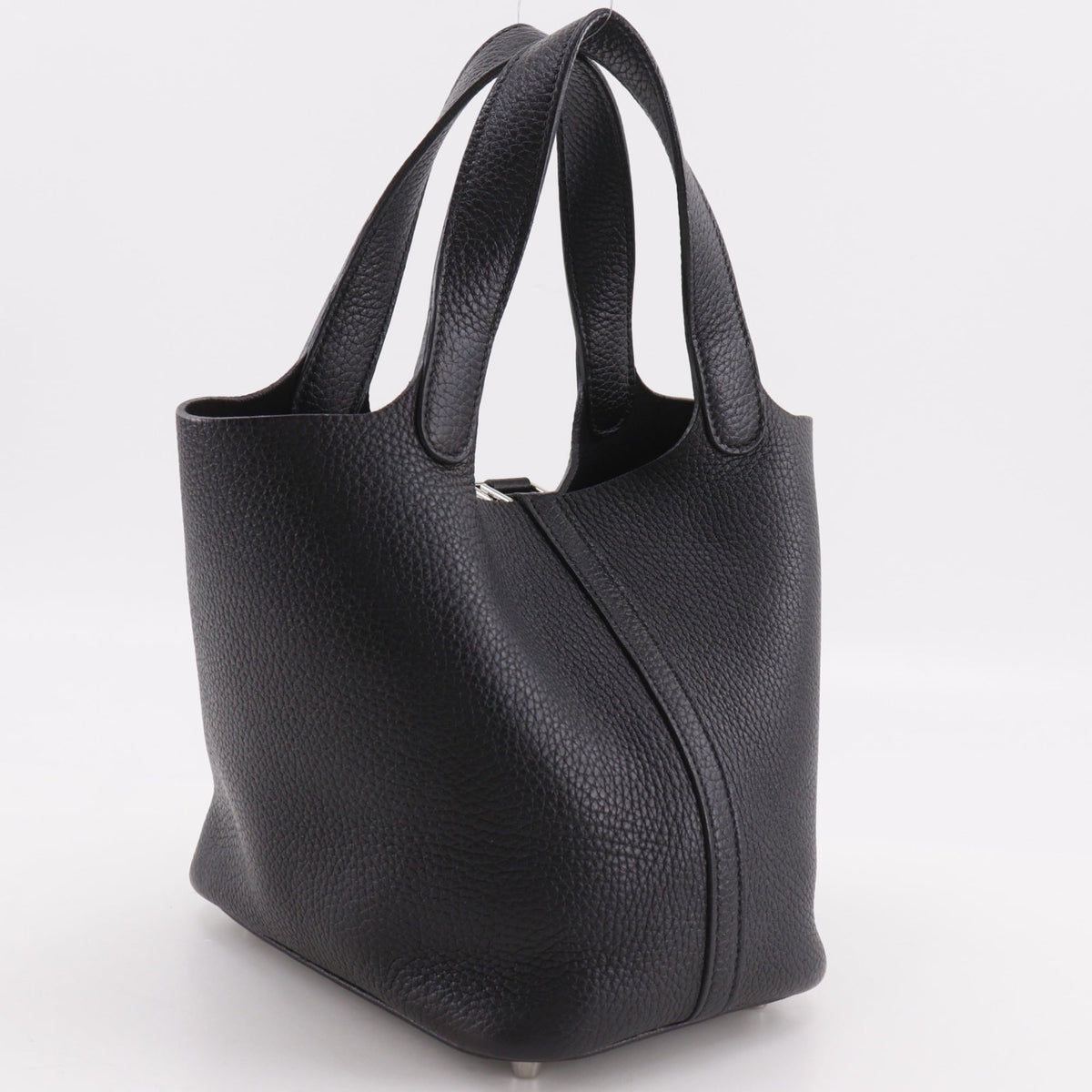 Hermes Picotin Black Taurillon Clemence Leather Handbag (Pre-Owned)