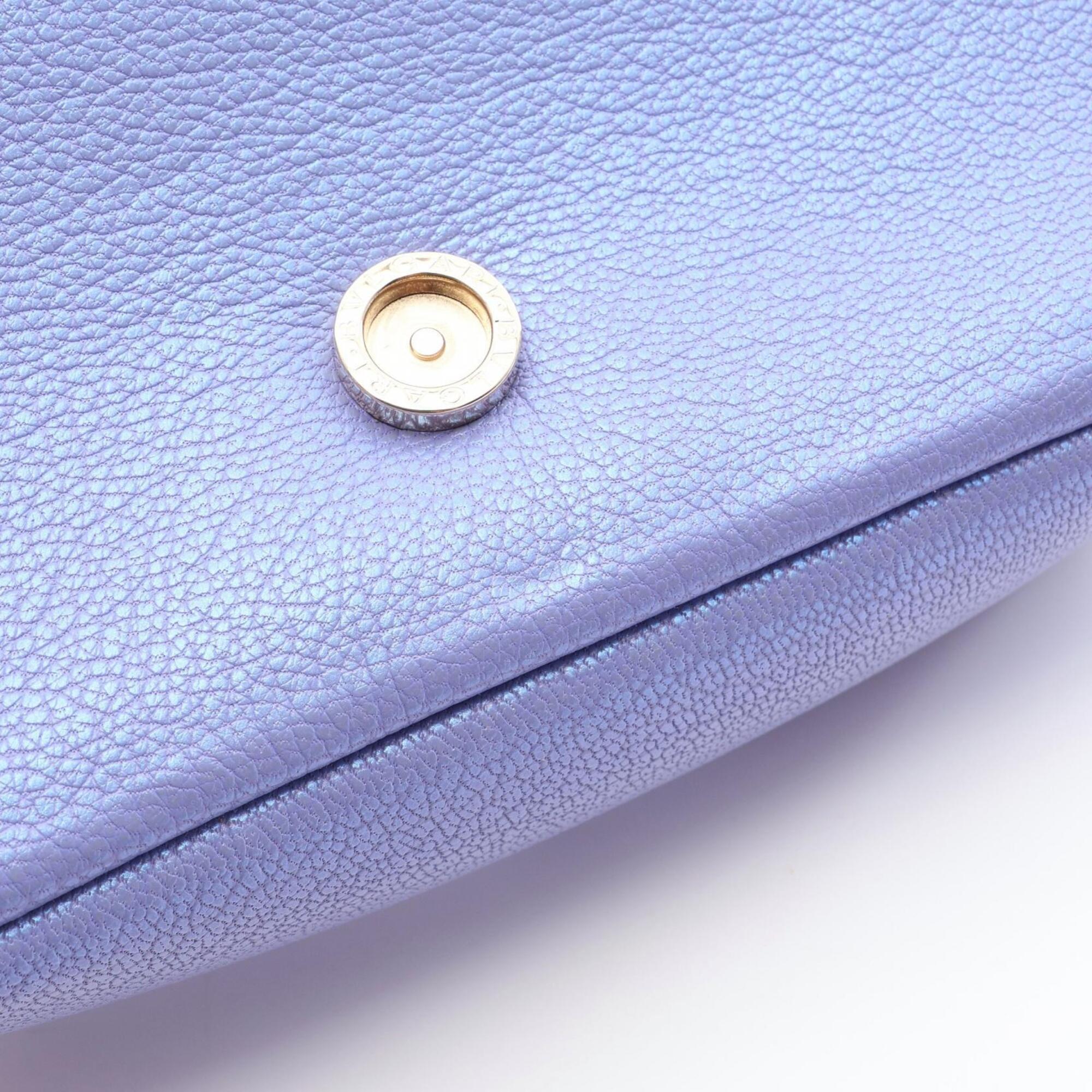 Bvlgari Metallic Purple Leather Handbag Shoulder Bag (Pre-Owned)
