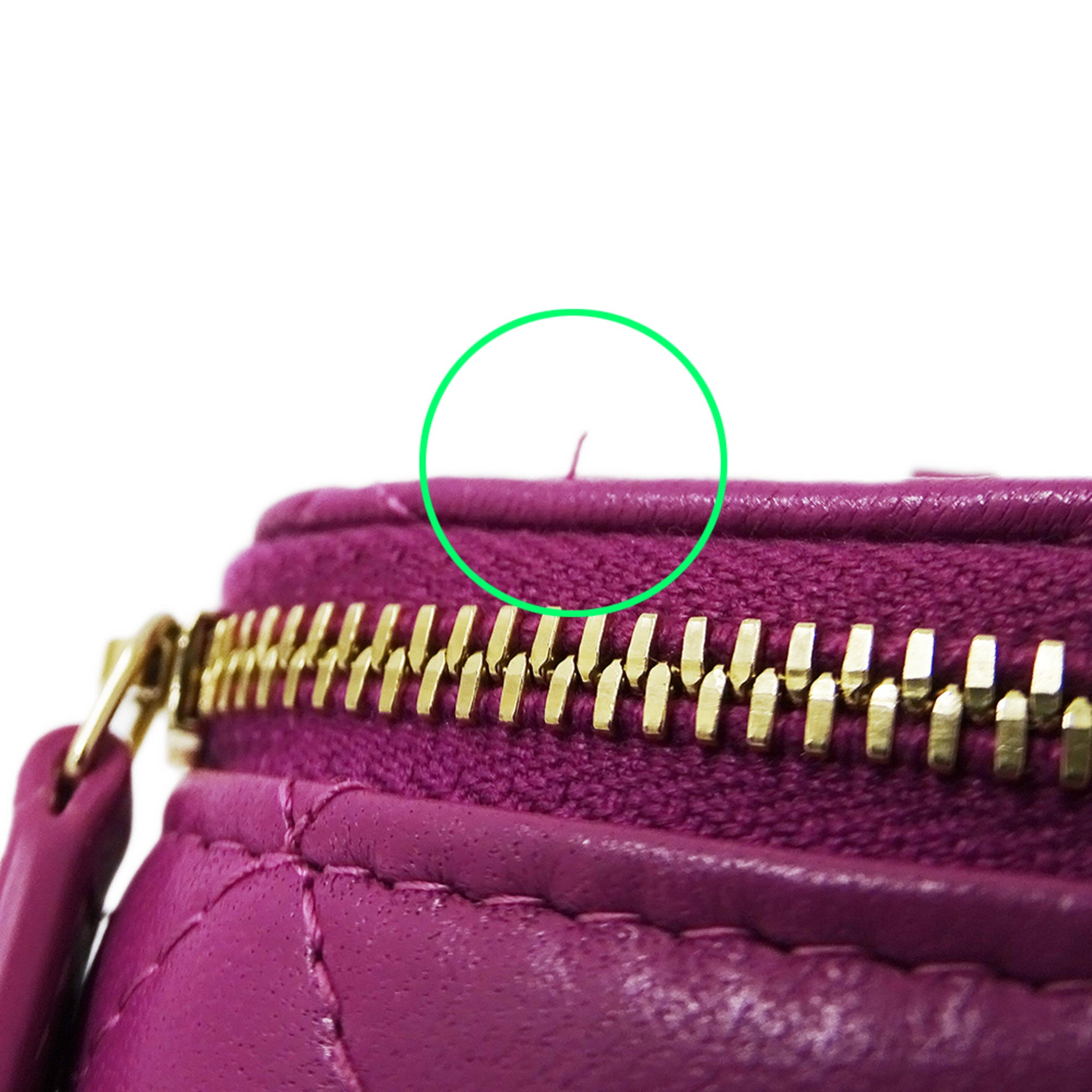 Chanel Purple Leather Handbag Shoulder Bag Vanity Bag (Pre-Owned)