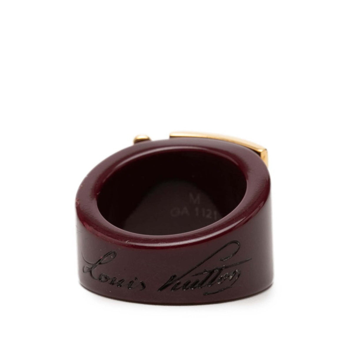 Louis Vuitton Red Color Wine Plastic Band Ring (Pre-Owned)