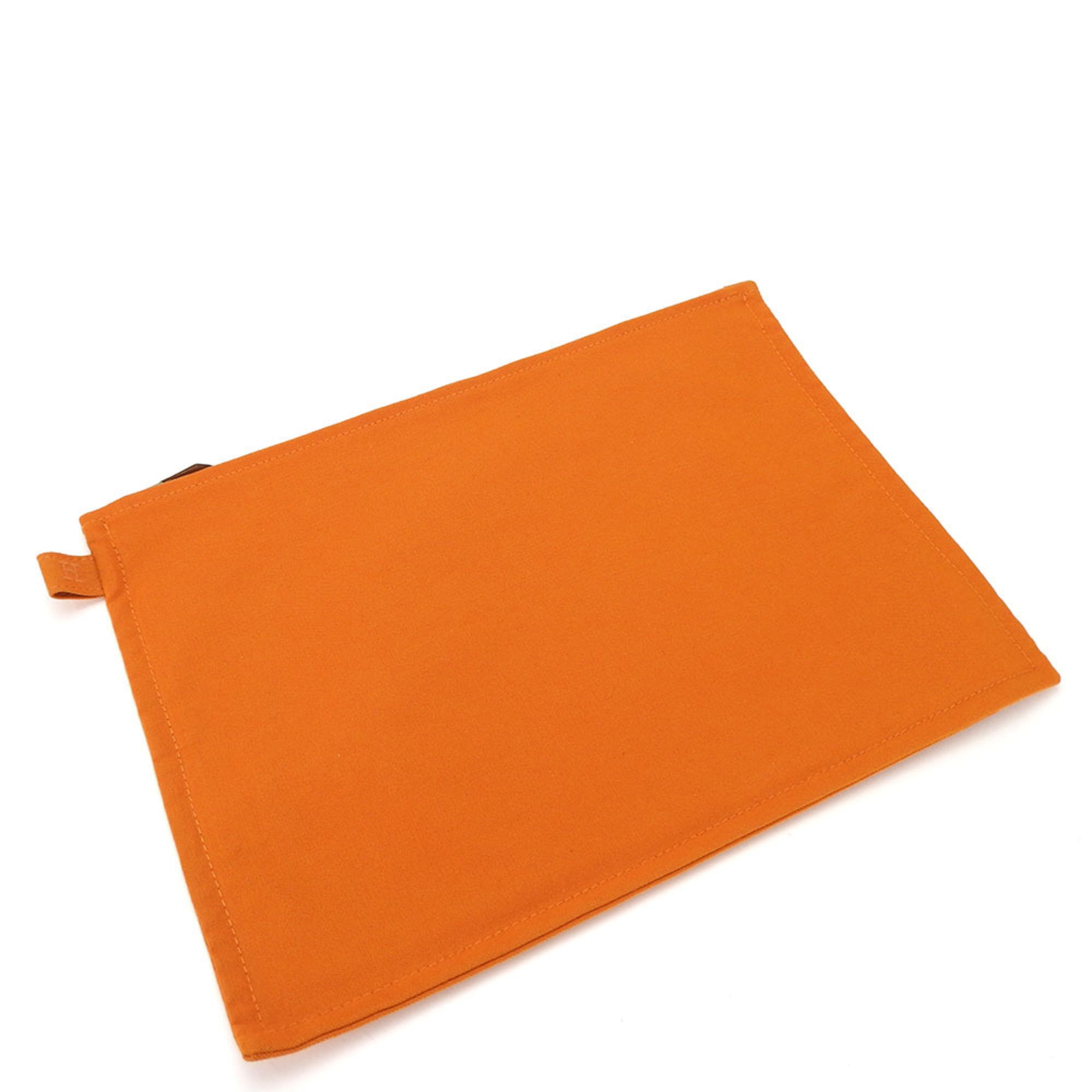 Hermes Bora Bora Orange Canvas Pouch (Pre-Owned)