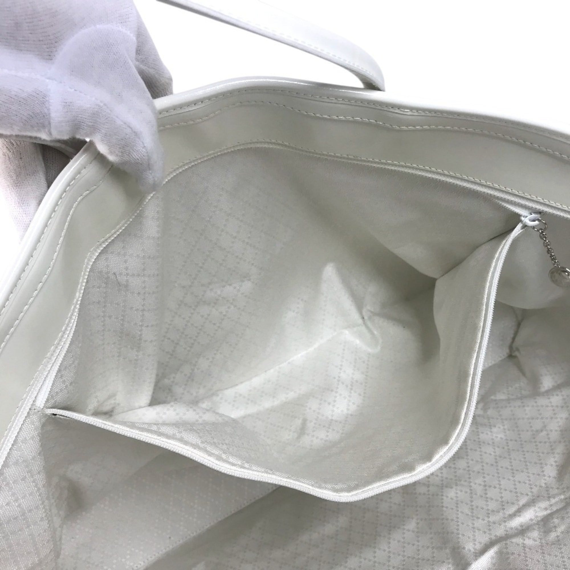 Gucci White Nylon Canvas Leather Boston Bag Shoulder Bag Tote Bag (Pre-Owned)