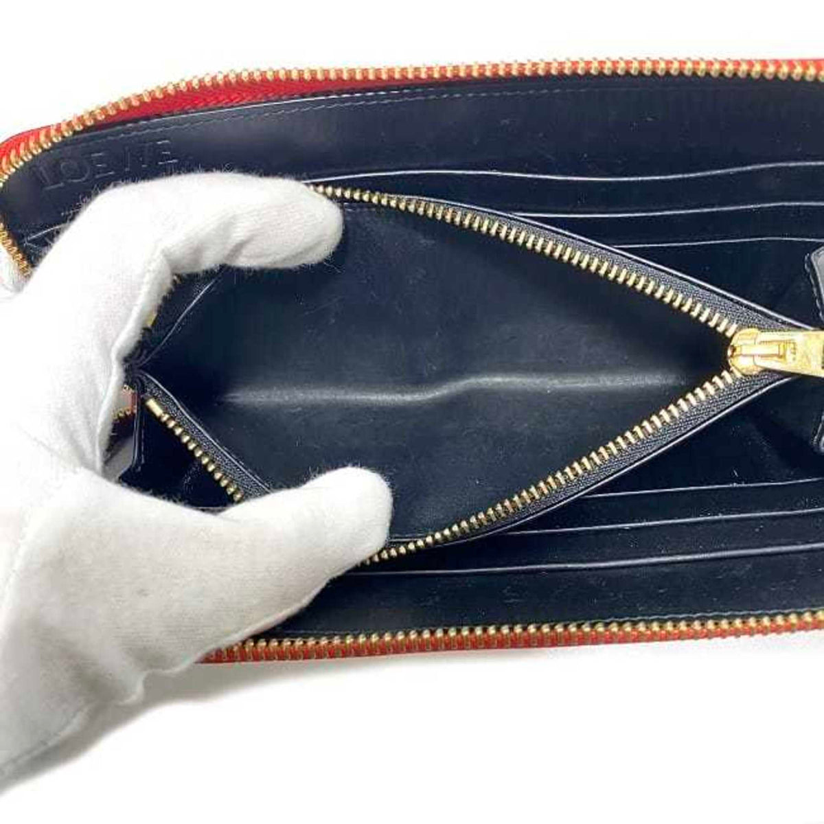Loewe Repeat Red Color Leather Coin Purse/Coin Case (Pre-Owned)
