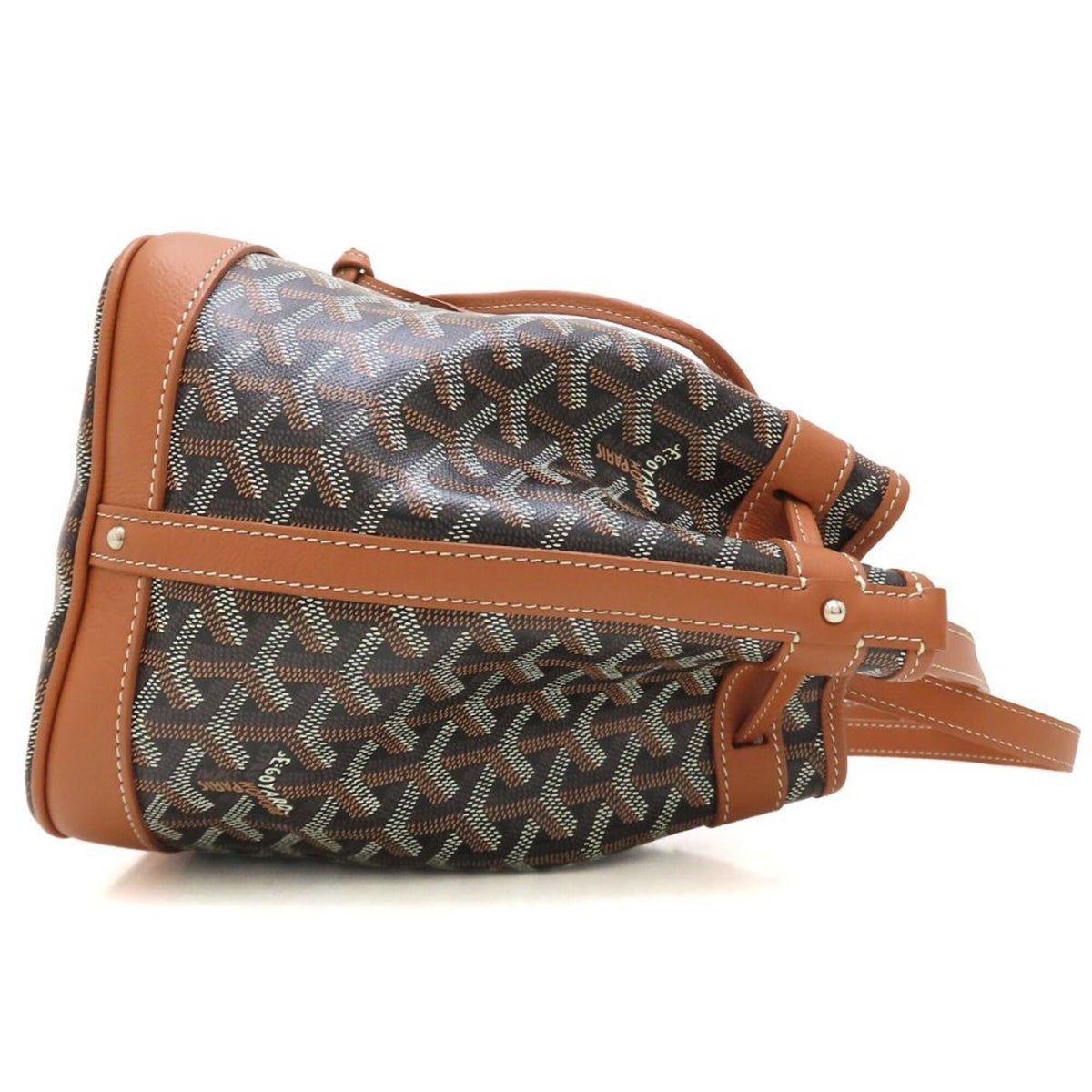 Goyard Black Brown Coated Canvas Leather Shoulder Bag (Pre-Owned)