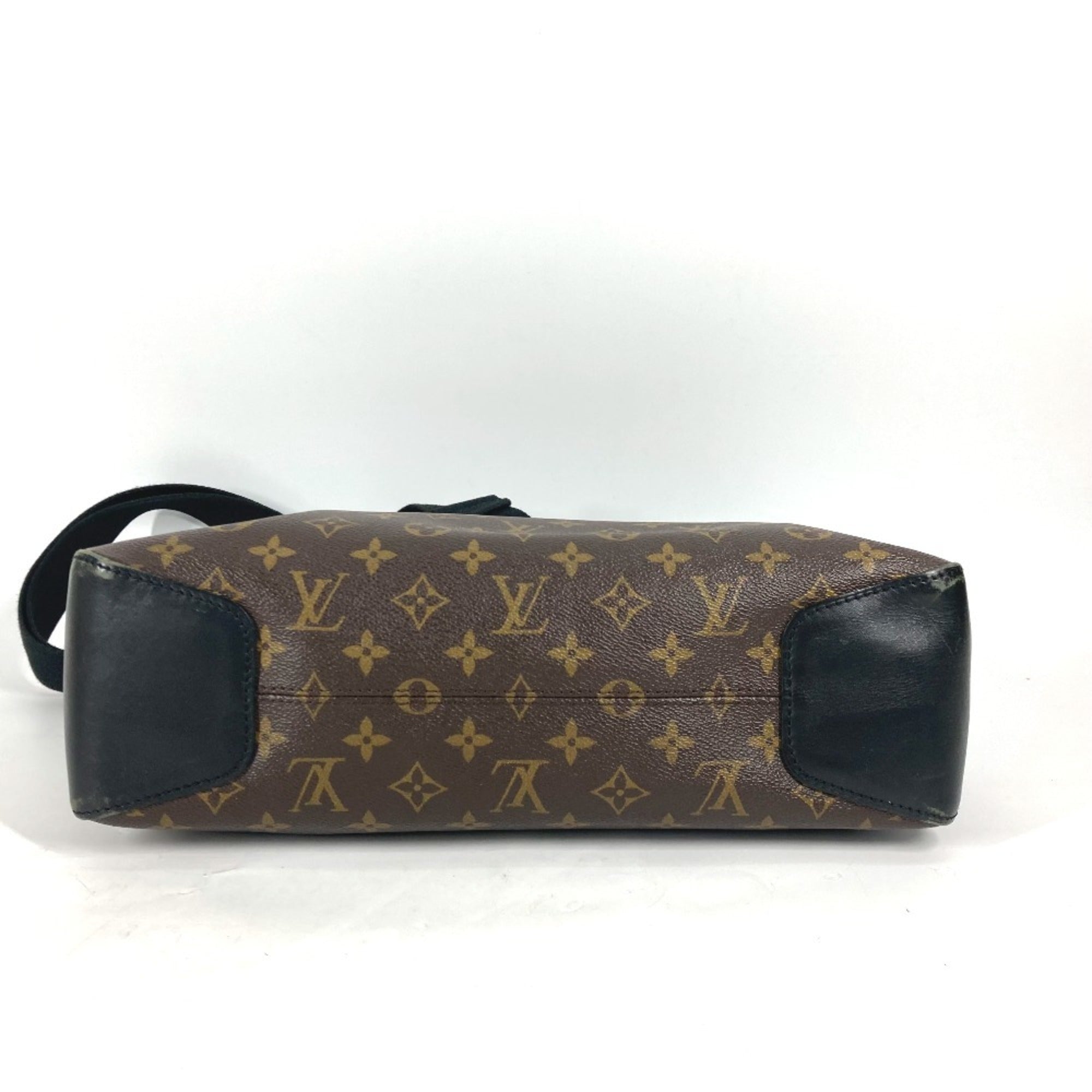 Louis Vuitton Black Brown Galle Monogram Macassar Canvas Shoulder Bag (Pre-Owned)