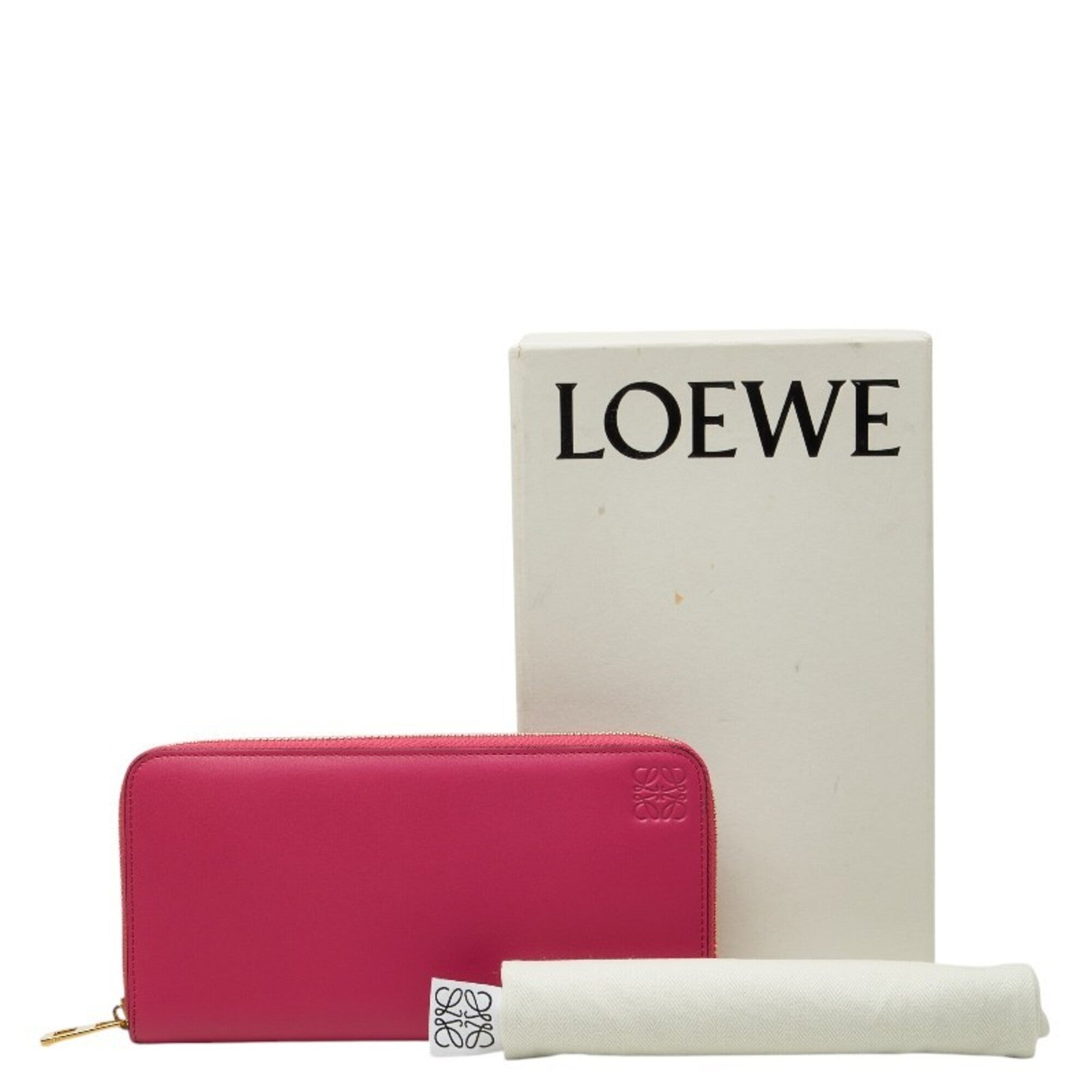 Loewe Pink Leather Long Wallet (Bi-Fold) (Pre-Owned)