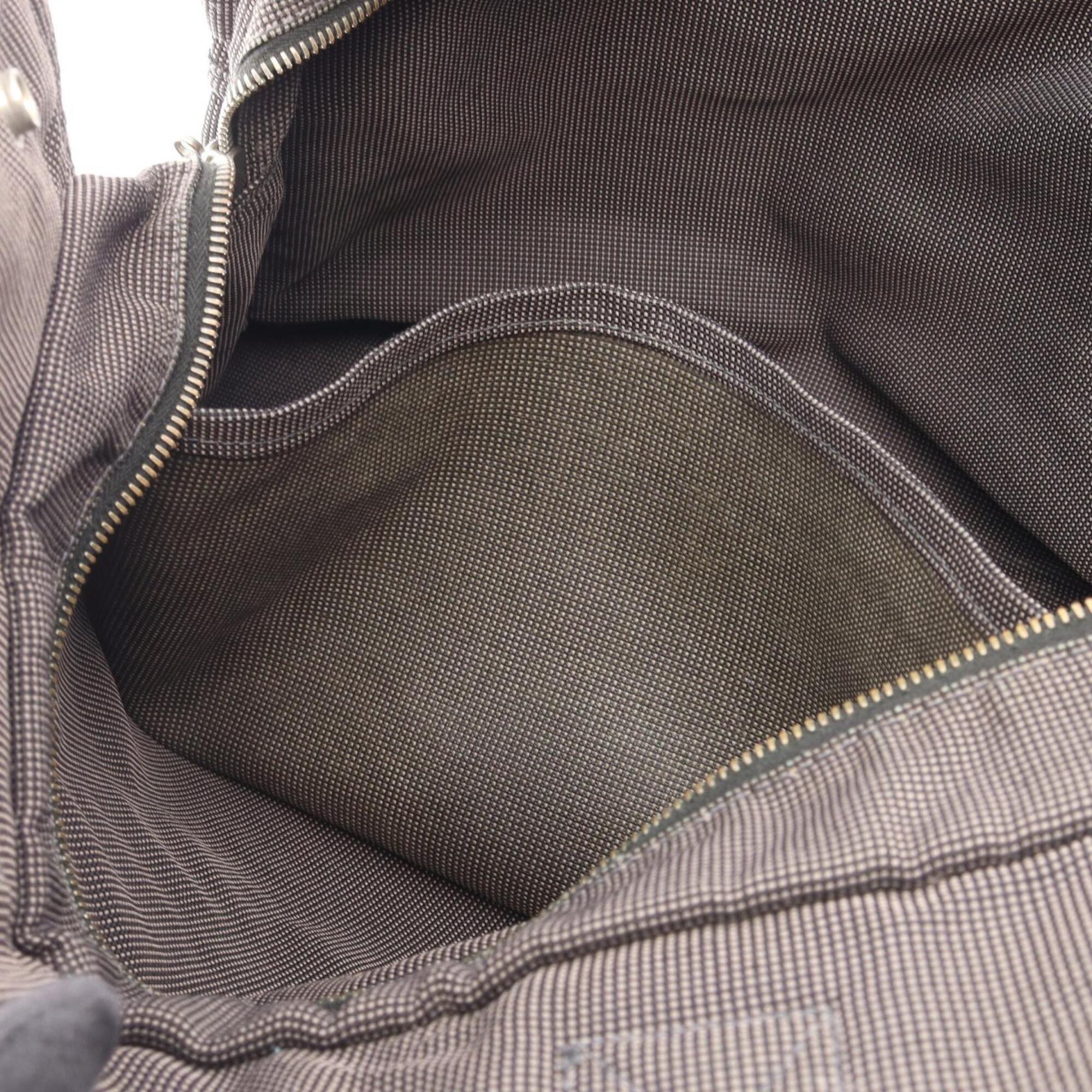 Hermes Gray Nylon Canvas Handbag Tote Bag (Pre-Owned)