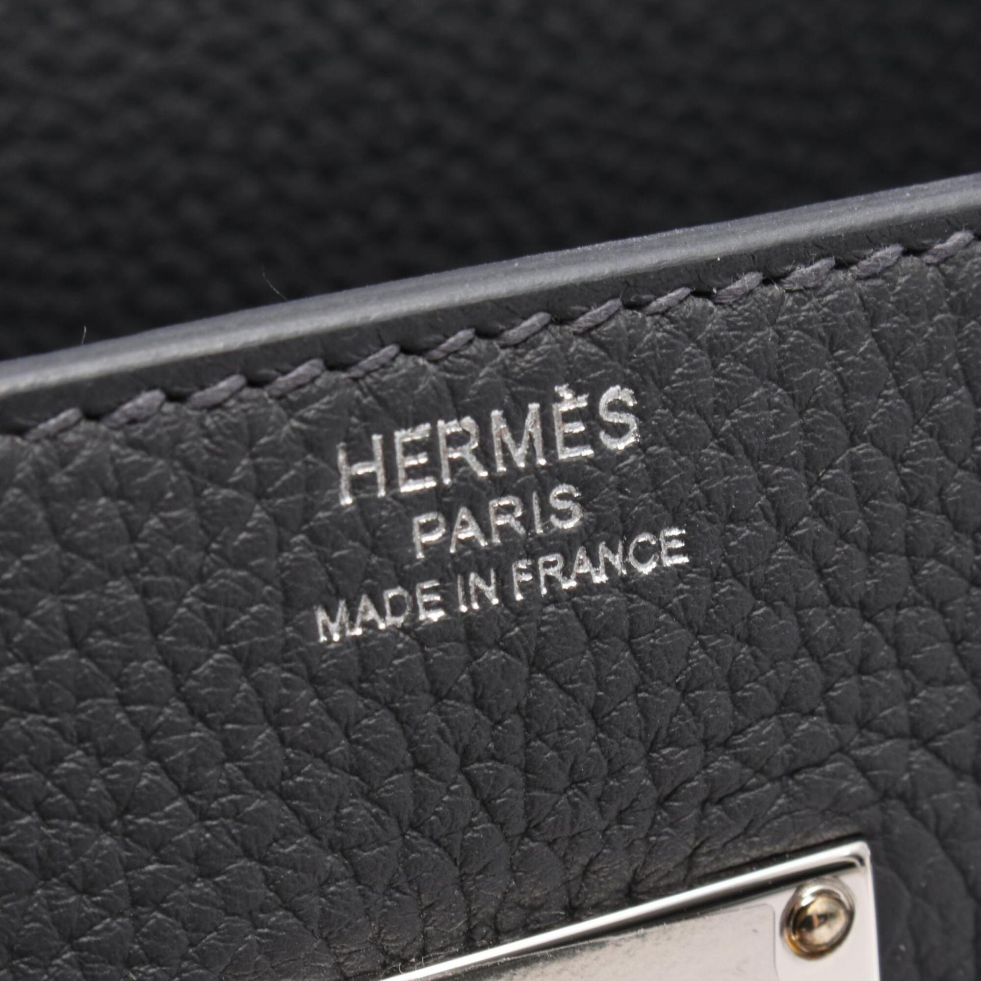 Hermes Gray Togo Leather Handbag Shoulder Bag (Pre-Owned)