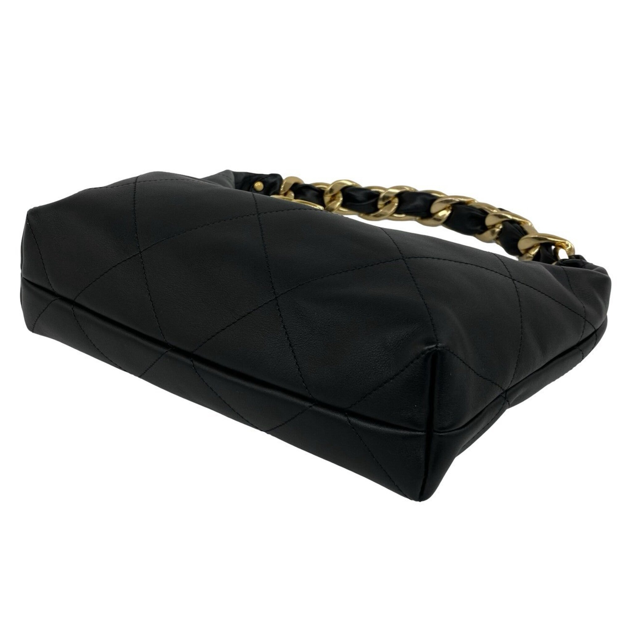 Chanel Black Leather Handbag Shoulder Bag (Pre-Owned)