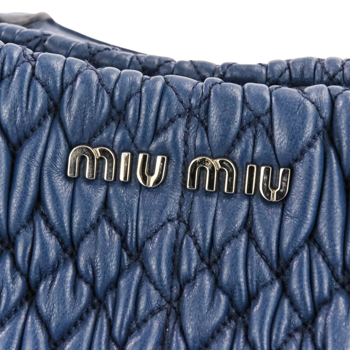 Miu Miu Blue Leather Handbag Shoulder Bag (Pre-Owned)