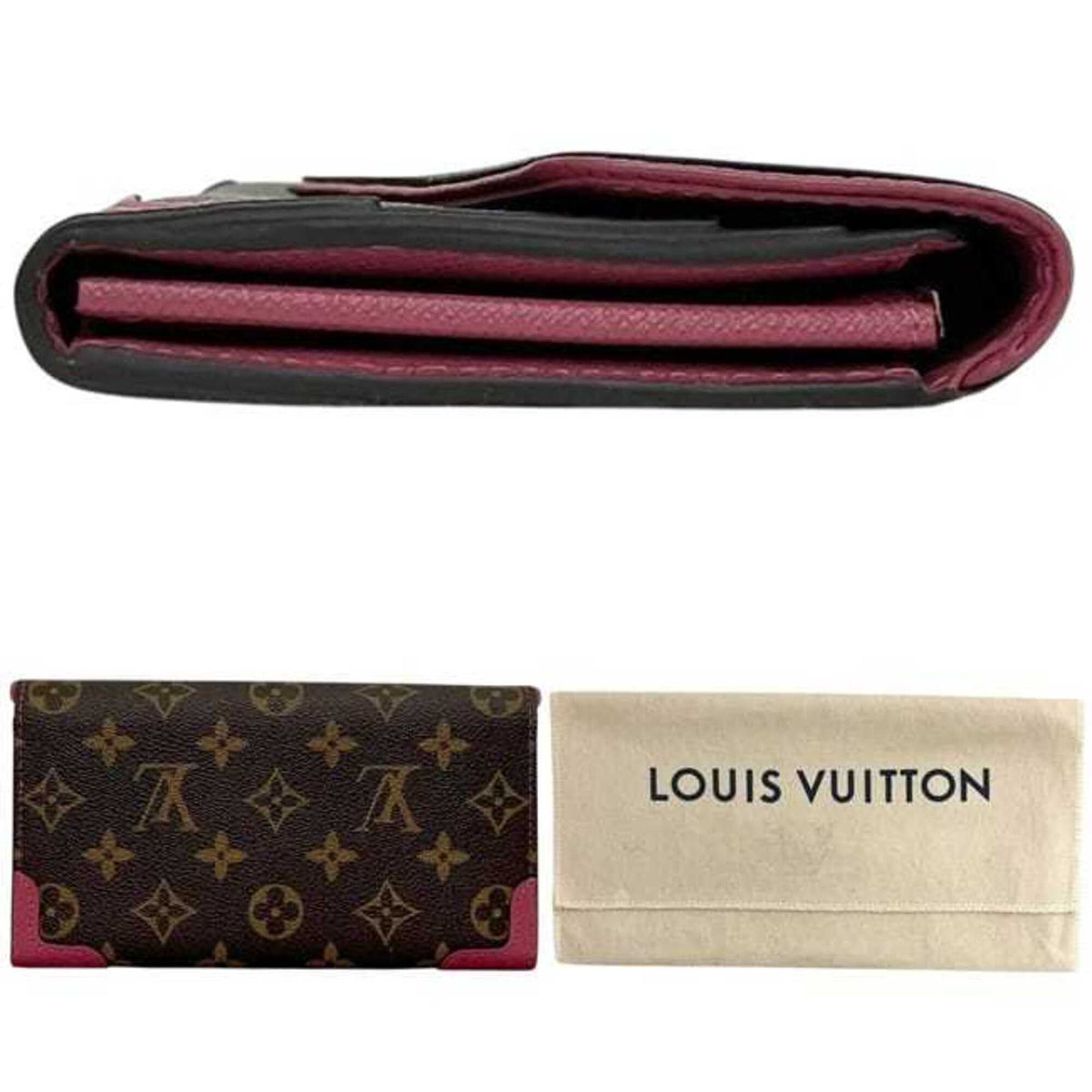 Louis Vuitton Brown Monogram Pink Monogram Long Wallet (Bi-Fold) (Pre-Owned)