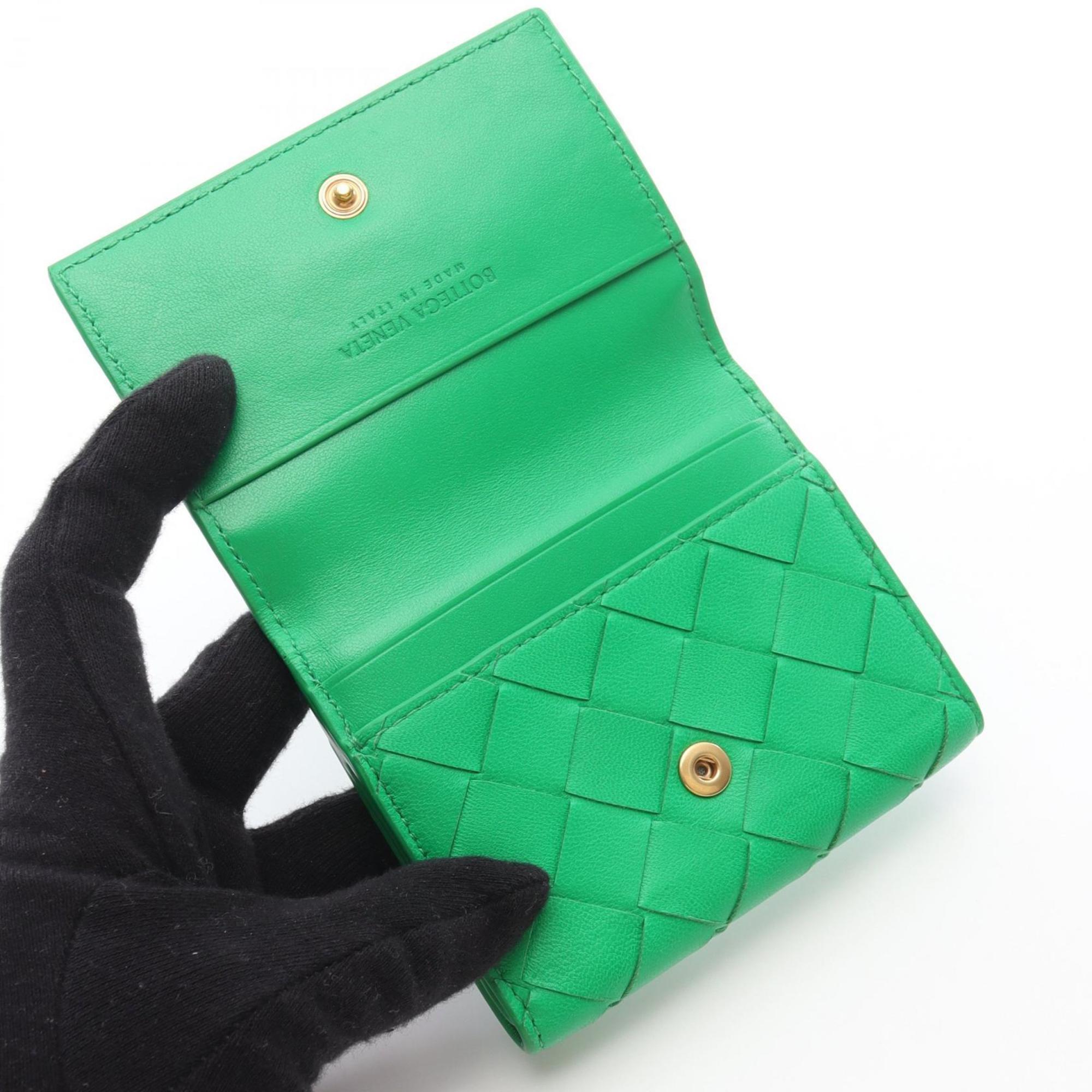Bottega Veneta Green Leather Coin Purse/Coin Case (Pre-Owned)