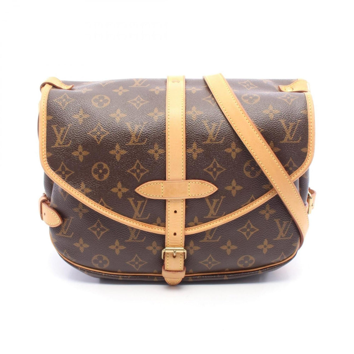 Louis Vuitton Monogram Brown Coated Canvas Leather Shoulder Bag (Pre-Owned)