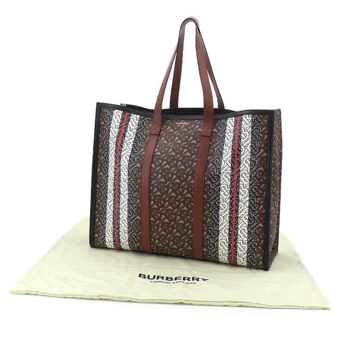 Burberry Brown Pvc Leather Tote Bag (Pre-Owned)