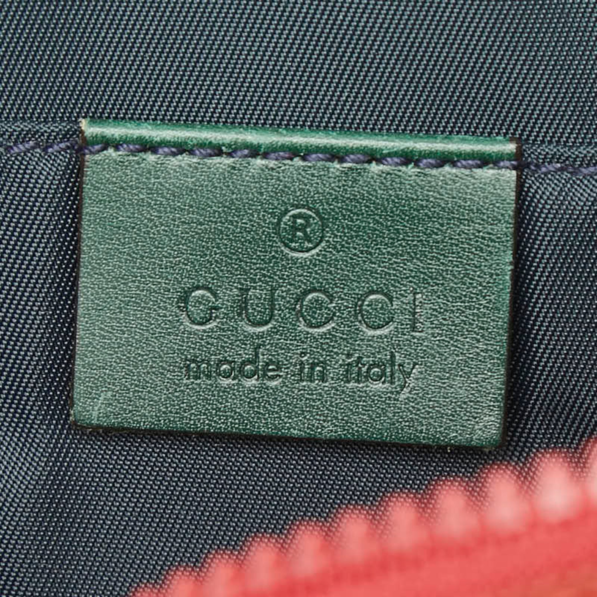 Gucci Green Red Color Nylon Shoulder Bag Sling Bag (Pre-Owned)