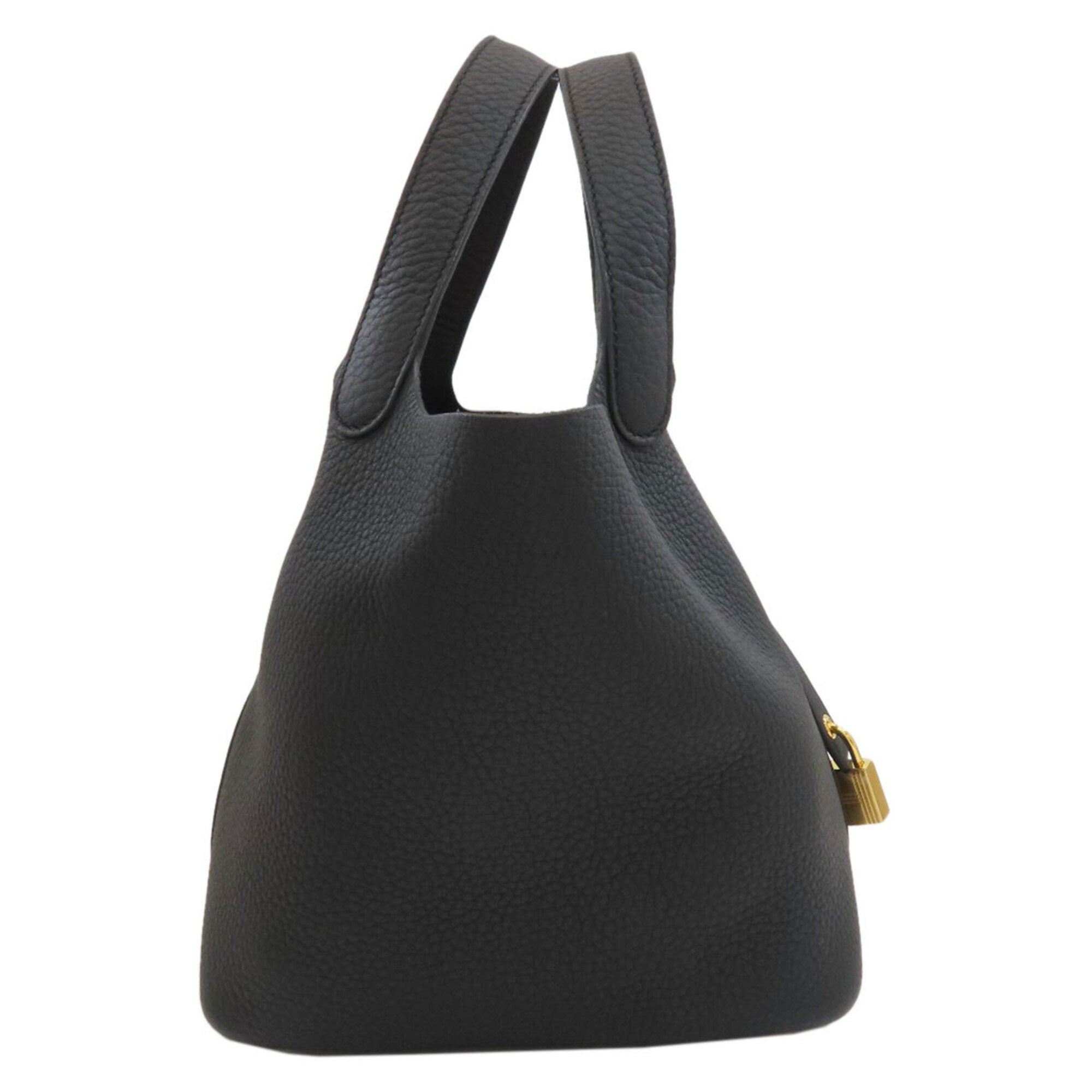 Hermes Picotin Black Taurillon Clemence Leather Handbag (Pre-Owned)