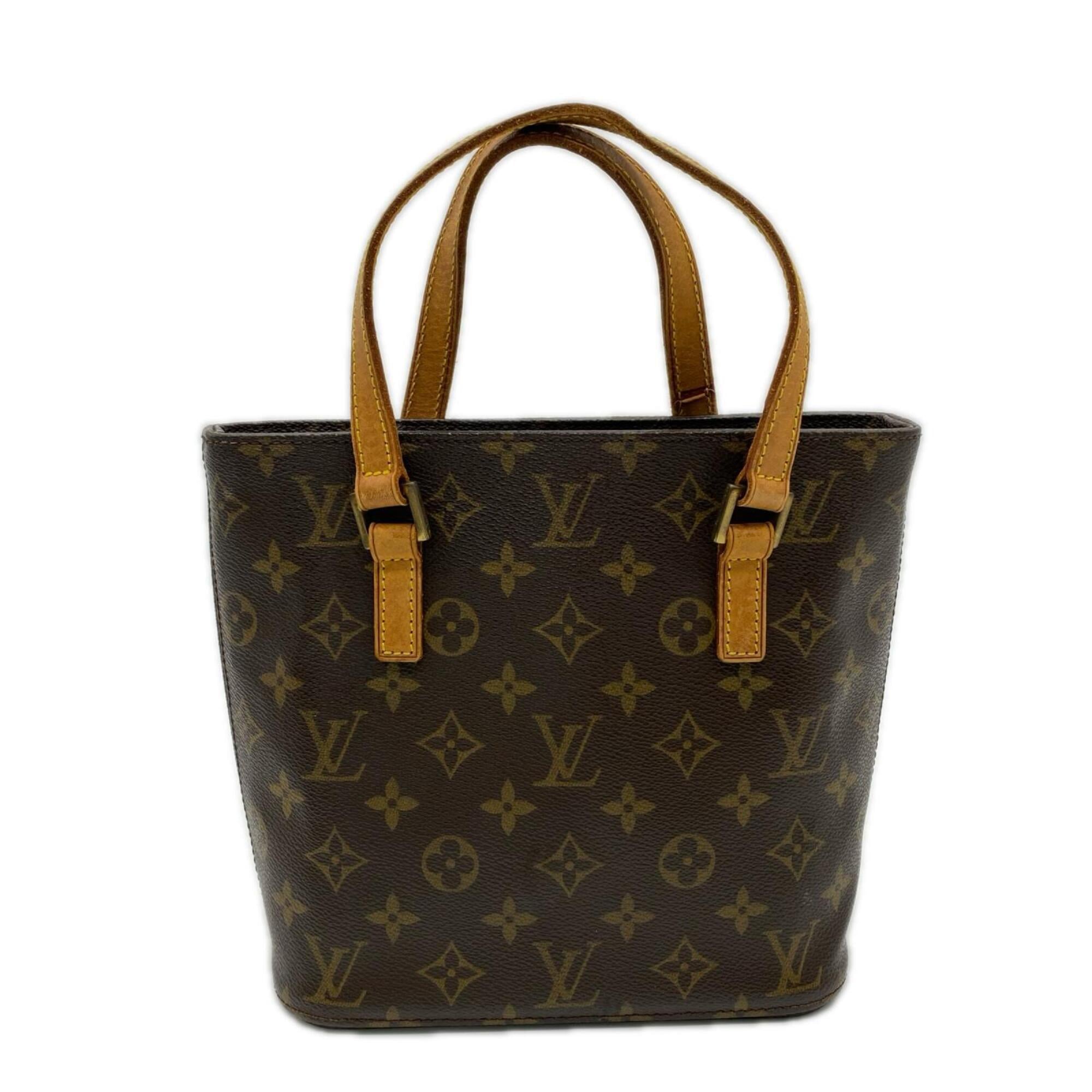 Louis Vuitton Monogram Beige Brown Coated Canvas Leather Handbag (Pre-Owned)