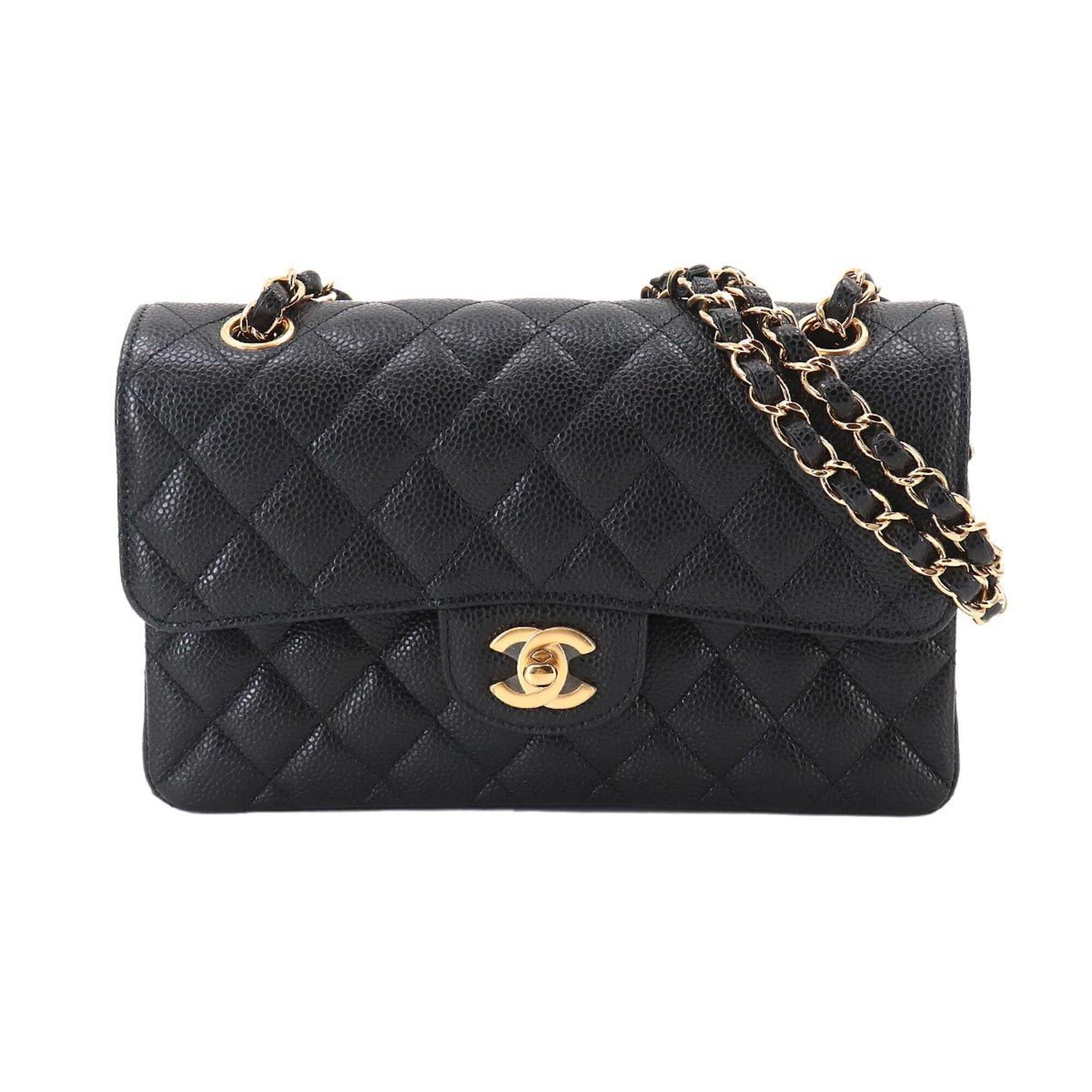 Chanel Matelasse Black Grained Calfskin Handbag Shoulder Bag (Pre-Owned)