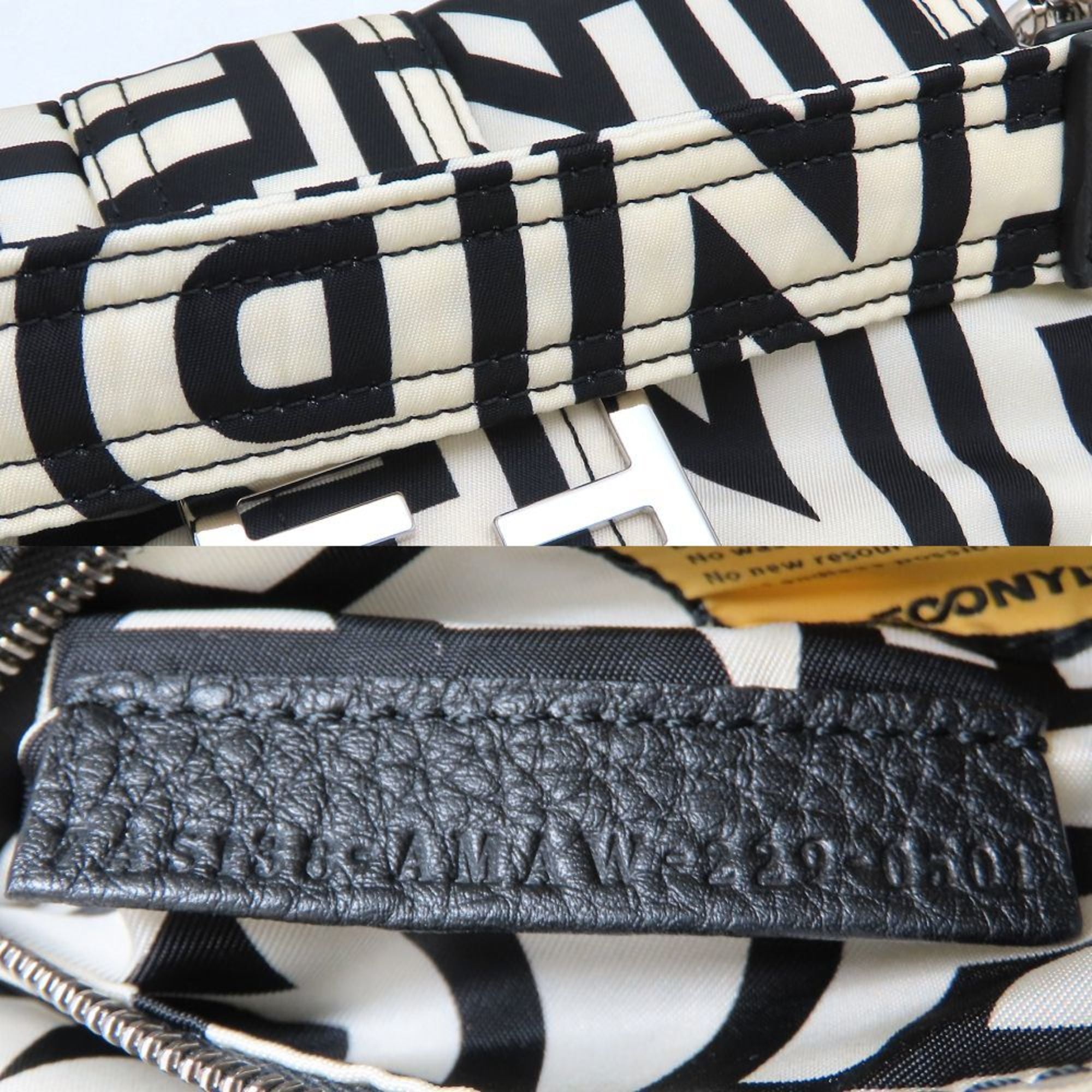 Fendi Black White Nylon Handbag (Pre-Owned)