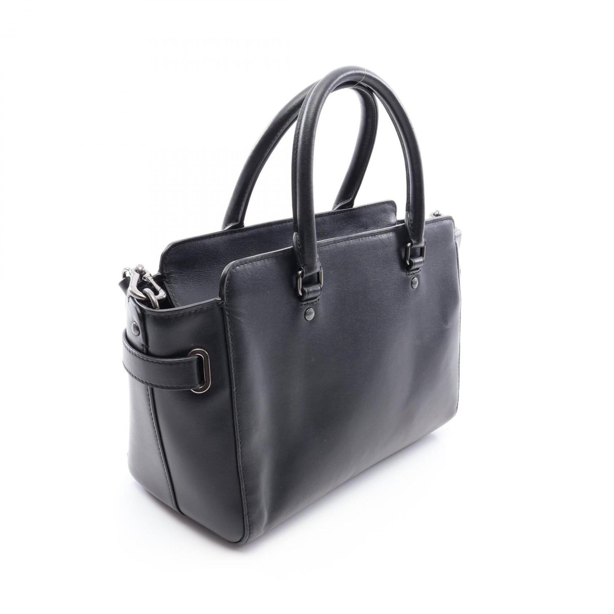 Coach Black Leather Handbag (Pre-Owned)