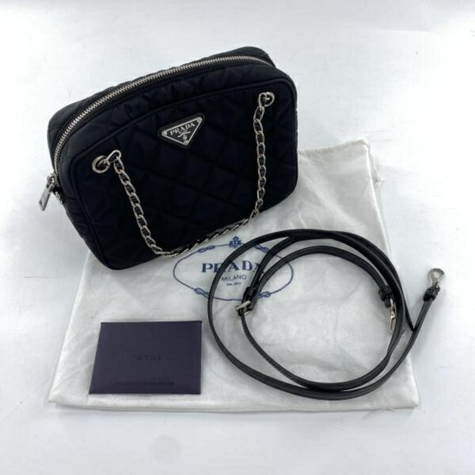 Prada Black Blue Handbag Shoulder Bag (Pre-Owned)