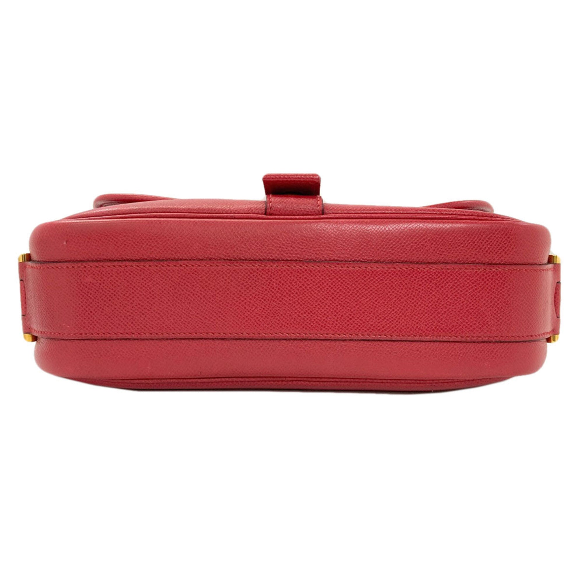 Hermes Red Color Courchevel Leather Shoulder Bag (Pre-Owned)
