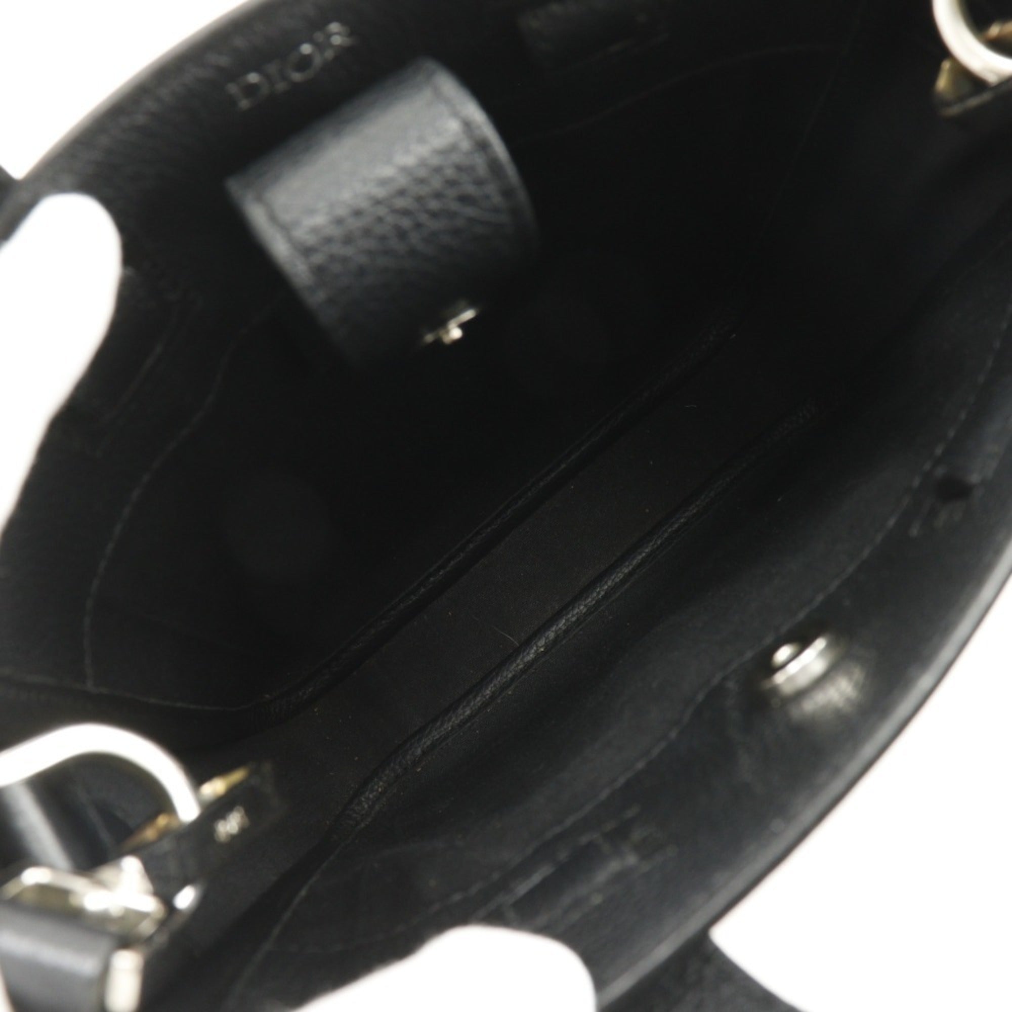 Christian Dior Black Leather Handbag Shoulder Bag Tote Bag (Pre-Owned)