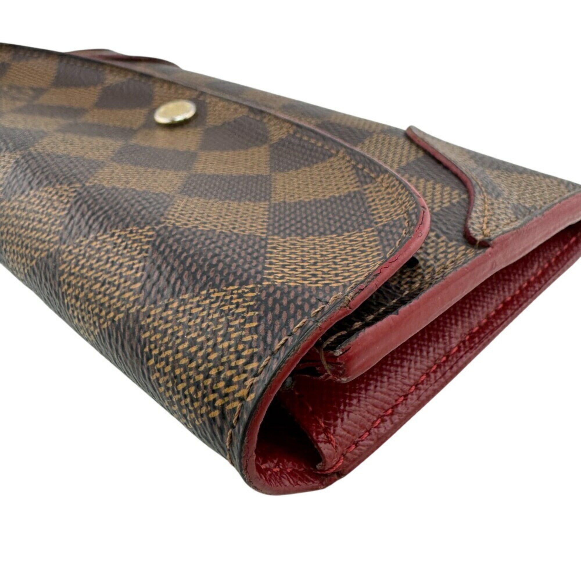 Louis Vuitton Brown Red Color Leather Coin Purse/Coin Case (Pre-Owned)