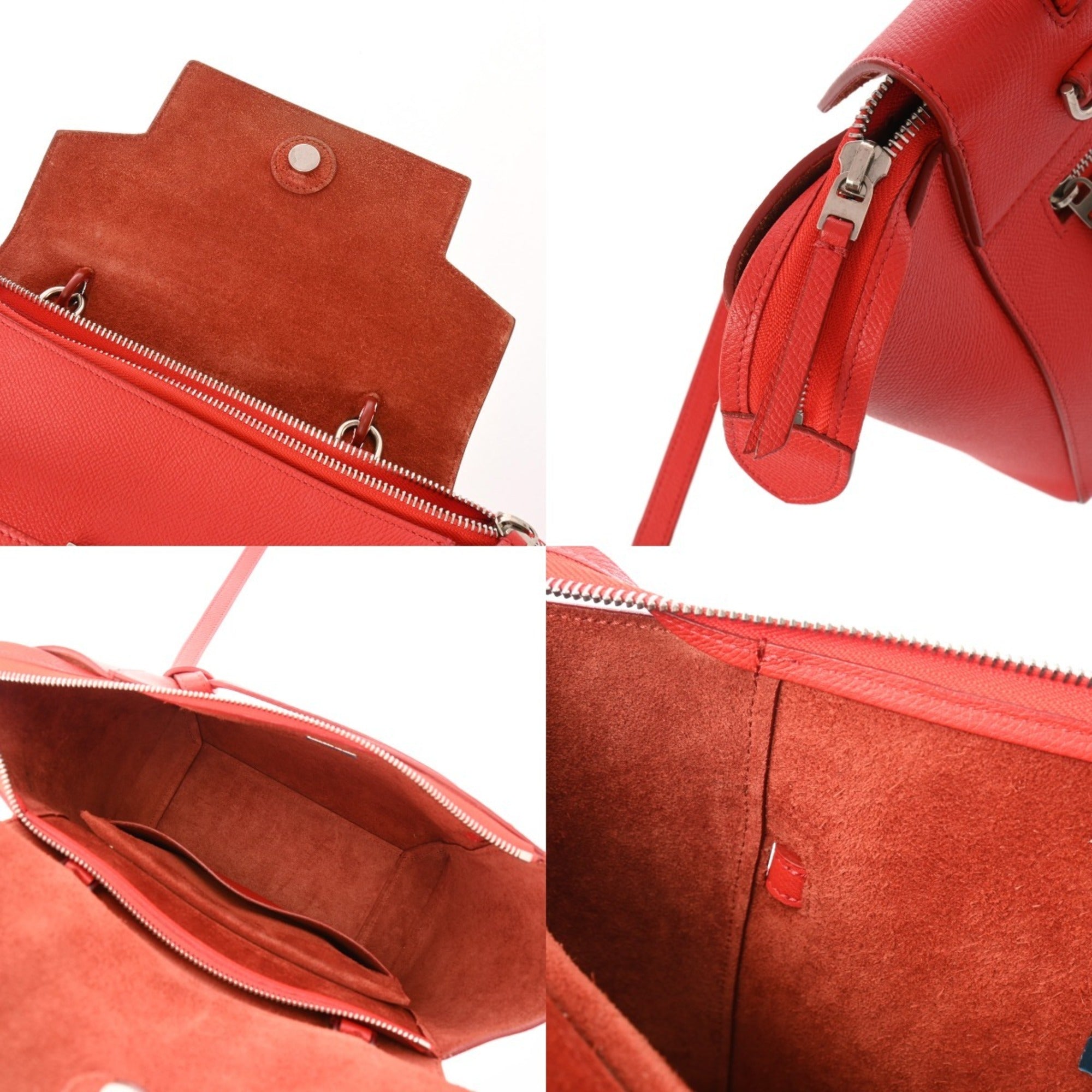 Celine Red Color Leather Handbag (Pre-Owned)