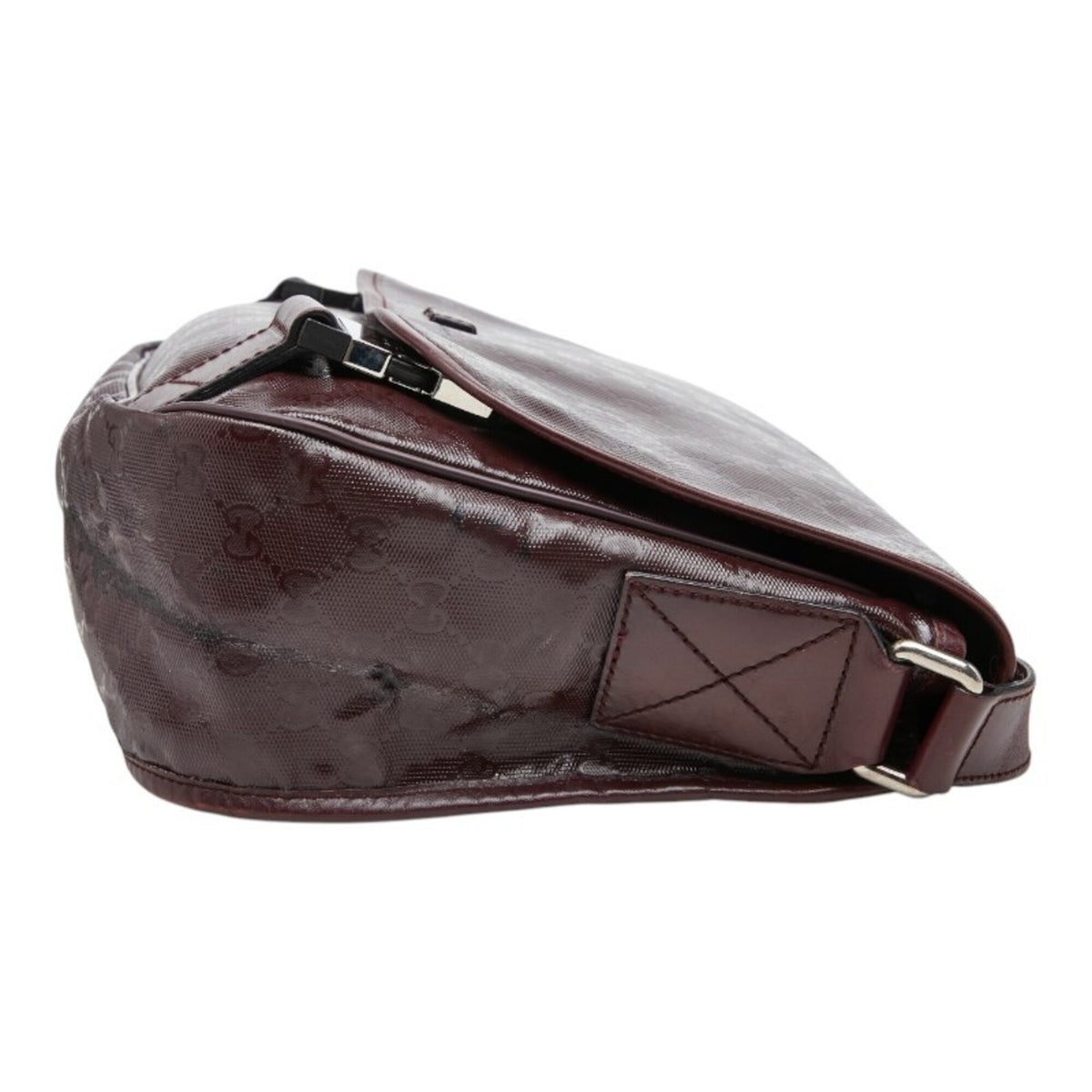 Gucci Red Color Wine Pvc Leather Messenger Bag Shoulder Bag (Pre-Owned)