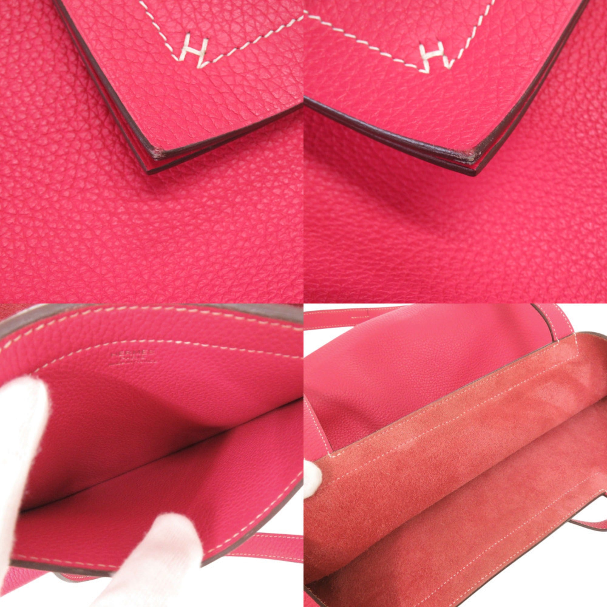 Hermes Pink Taurillon Clemence Leather Tote Bag (Pre-Owned)