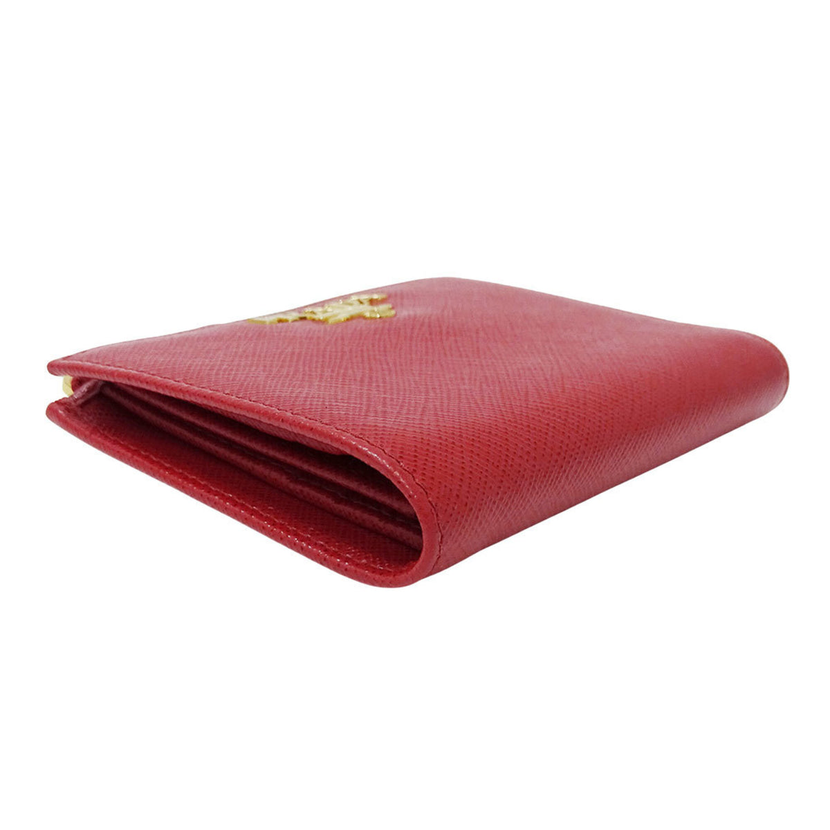 Prada Red Color Saffiano Wallet (Bi-Fold) (Pre-Owned)