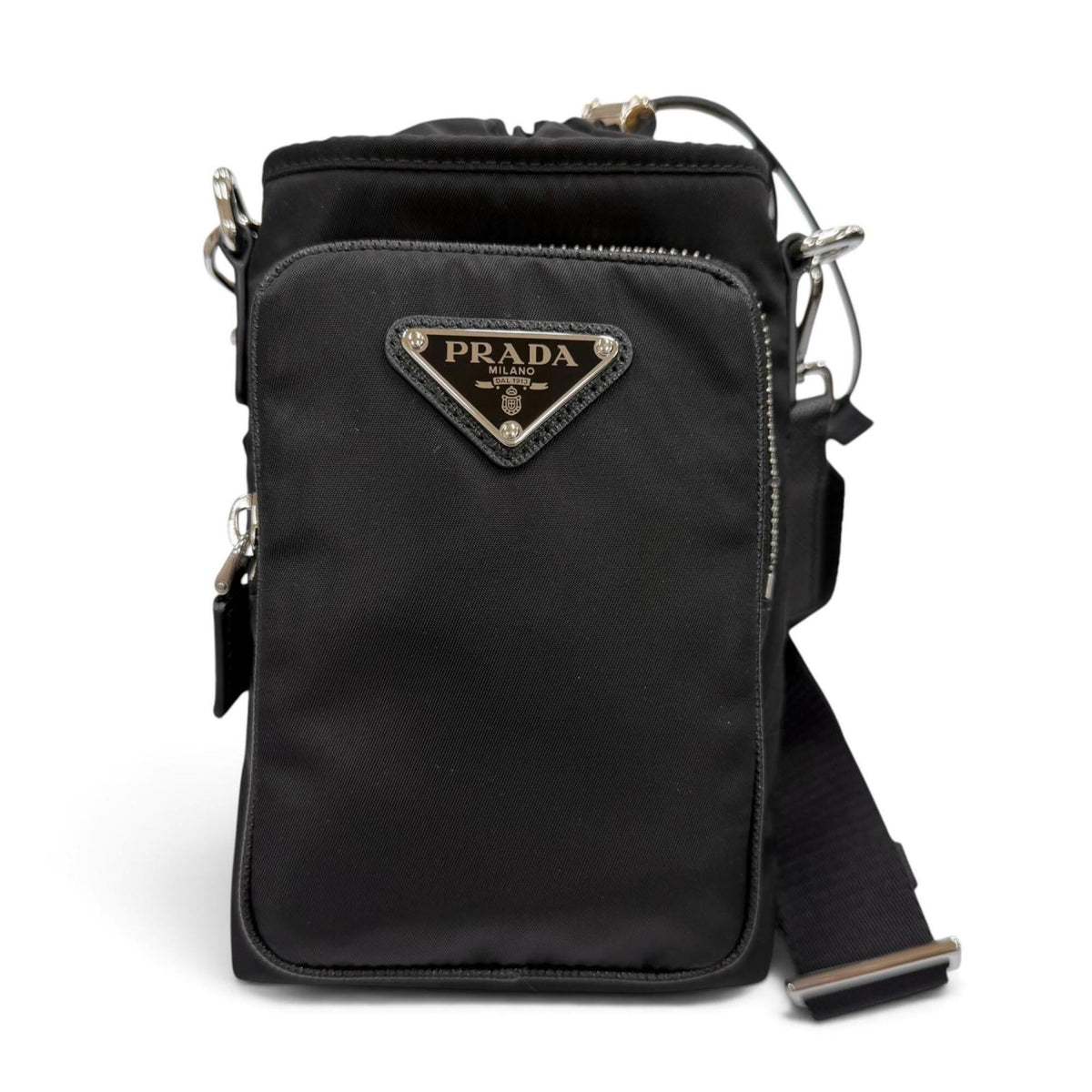 Prada Black Nylon Leather Shoulder Bag (Pre-Owned)