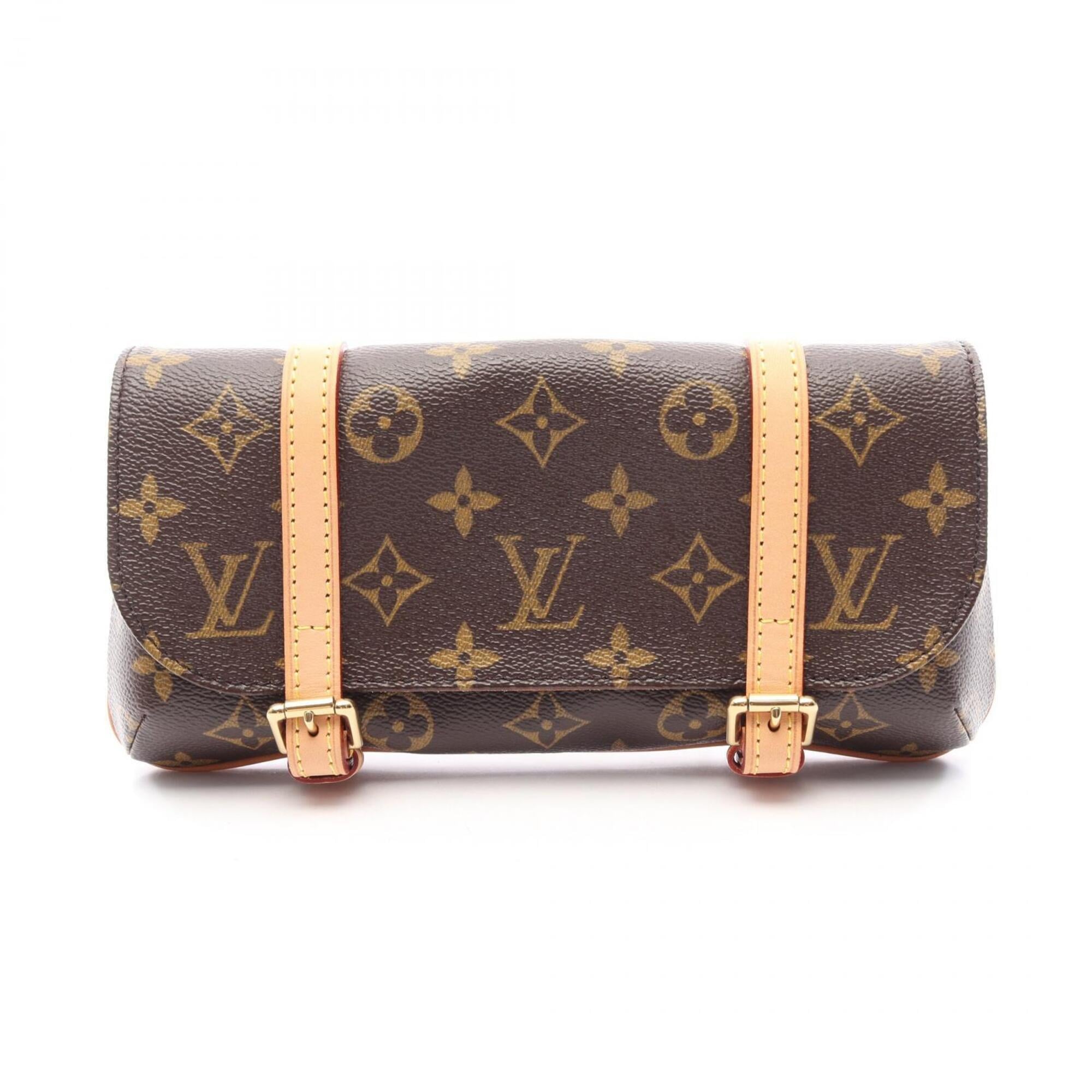 Louis Vuitton Brown Coated Canvas Monogram Leather Fanny Pack Handbag Pochette (Pre-Owned)