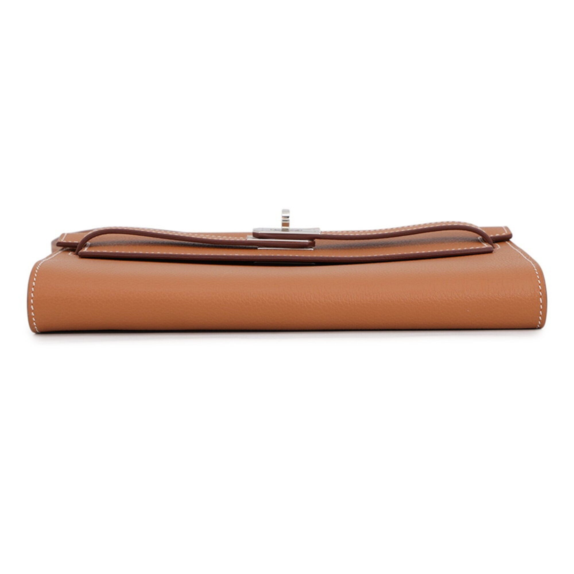 Hermes Gold Evercalf Leather Long Wallet (Bi-Fold) (Pre-Owned)