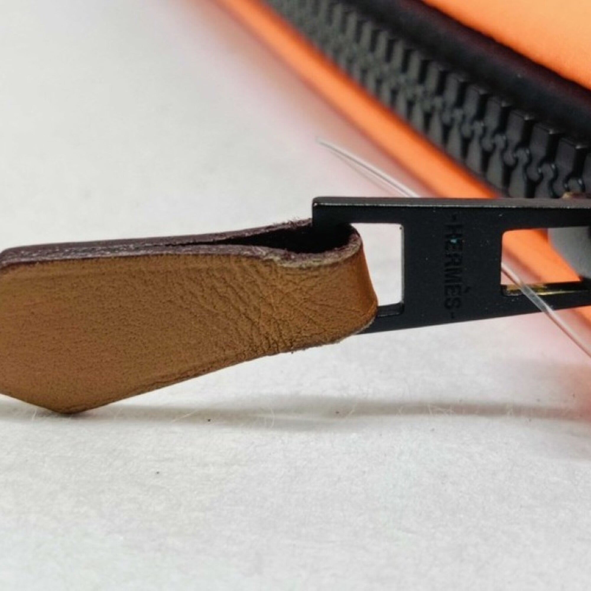 Hermes Orange Canvas Pouch (Pre-Owned)