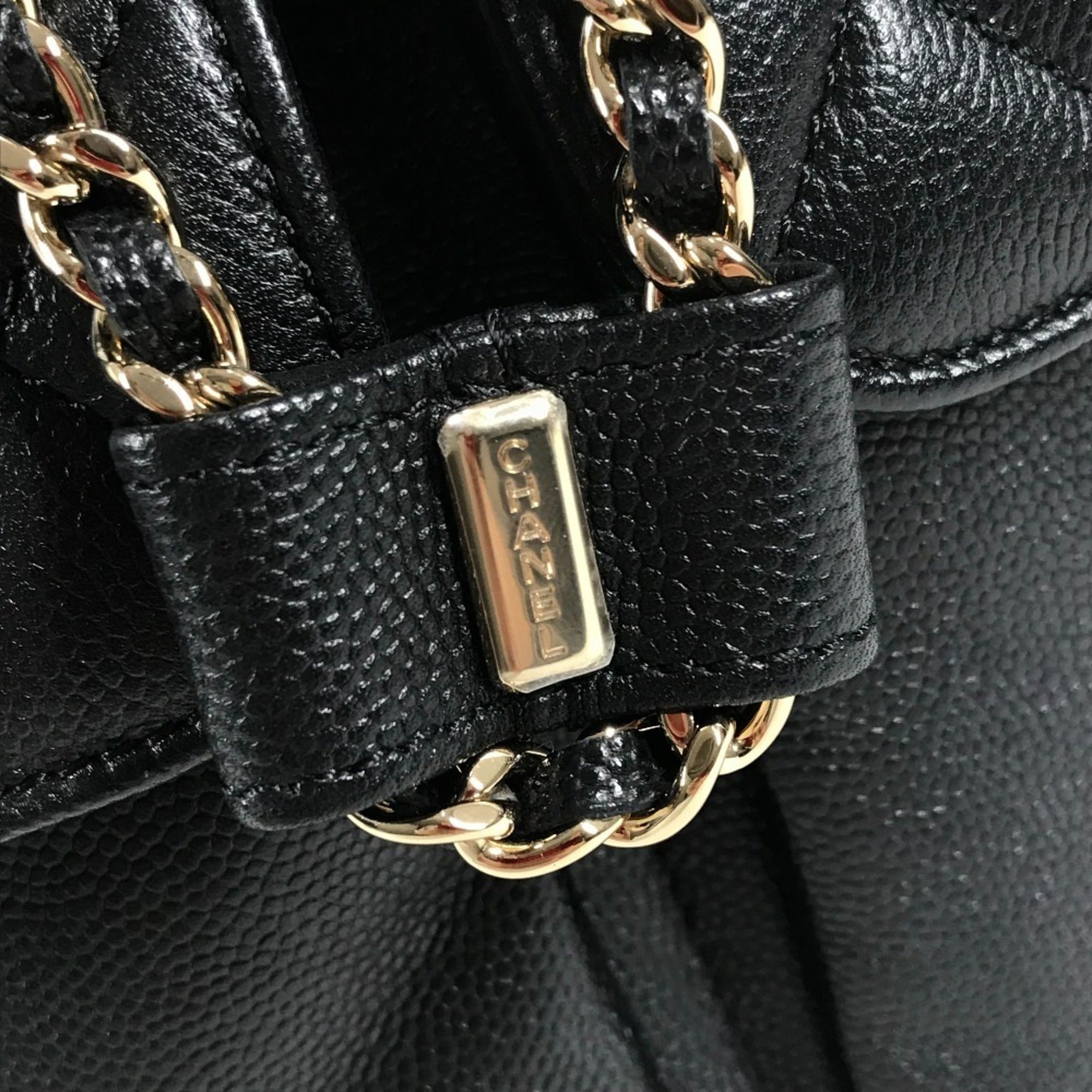 Chanel Black Grained Calfskin Backpack (Pre-Owned)